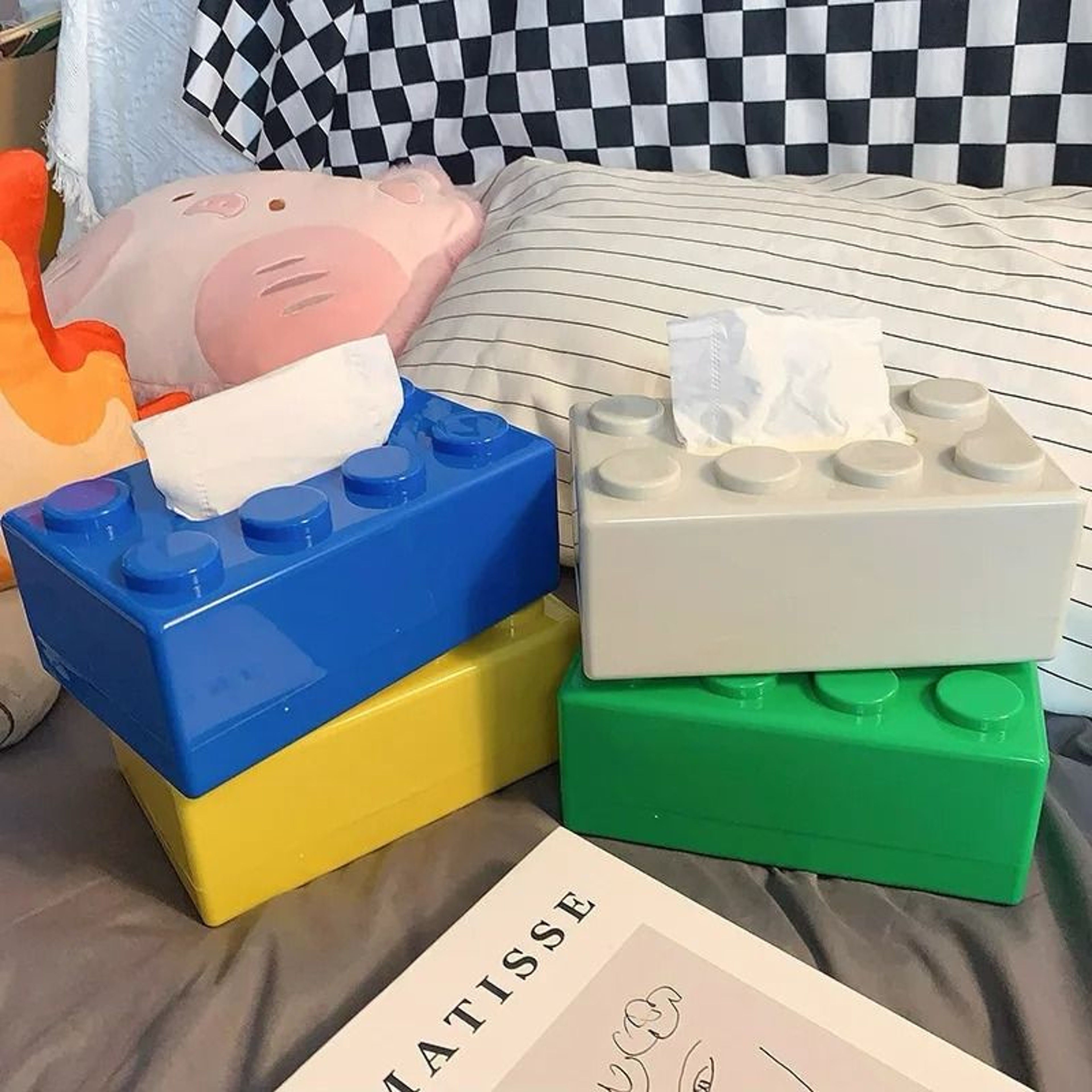 Creative Cartoon Building Block Tissue Box Cover And Desktop Paper Storage Case 3