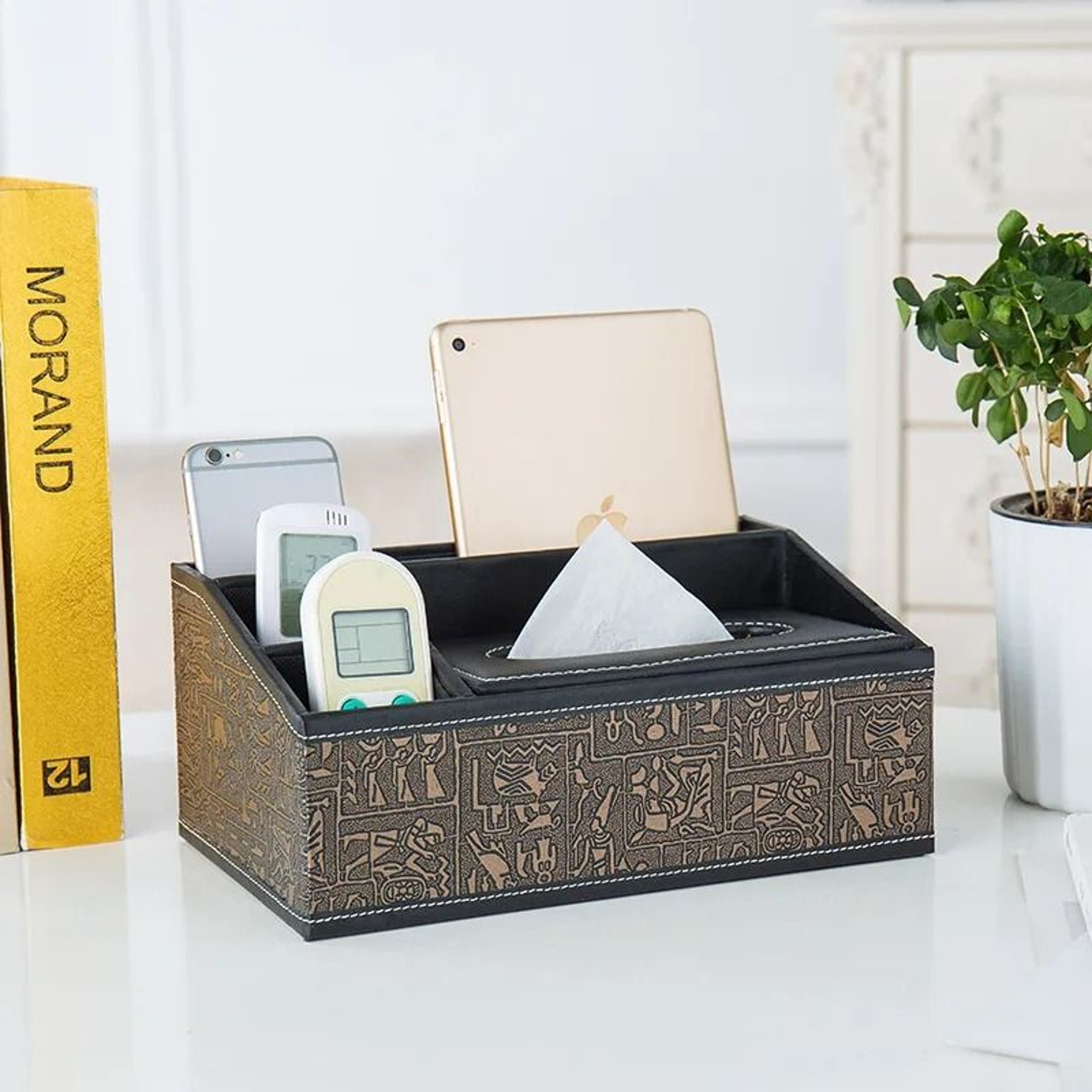 Multifunctional Tissue Box With BuiltIn Stationery And Remote Control Organizer 8