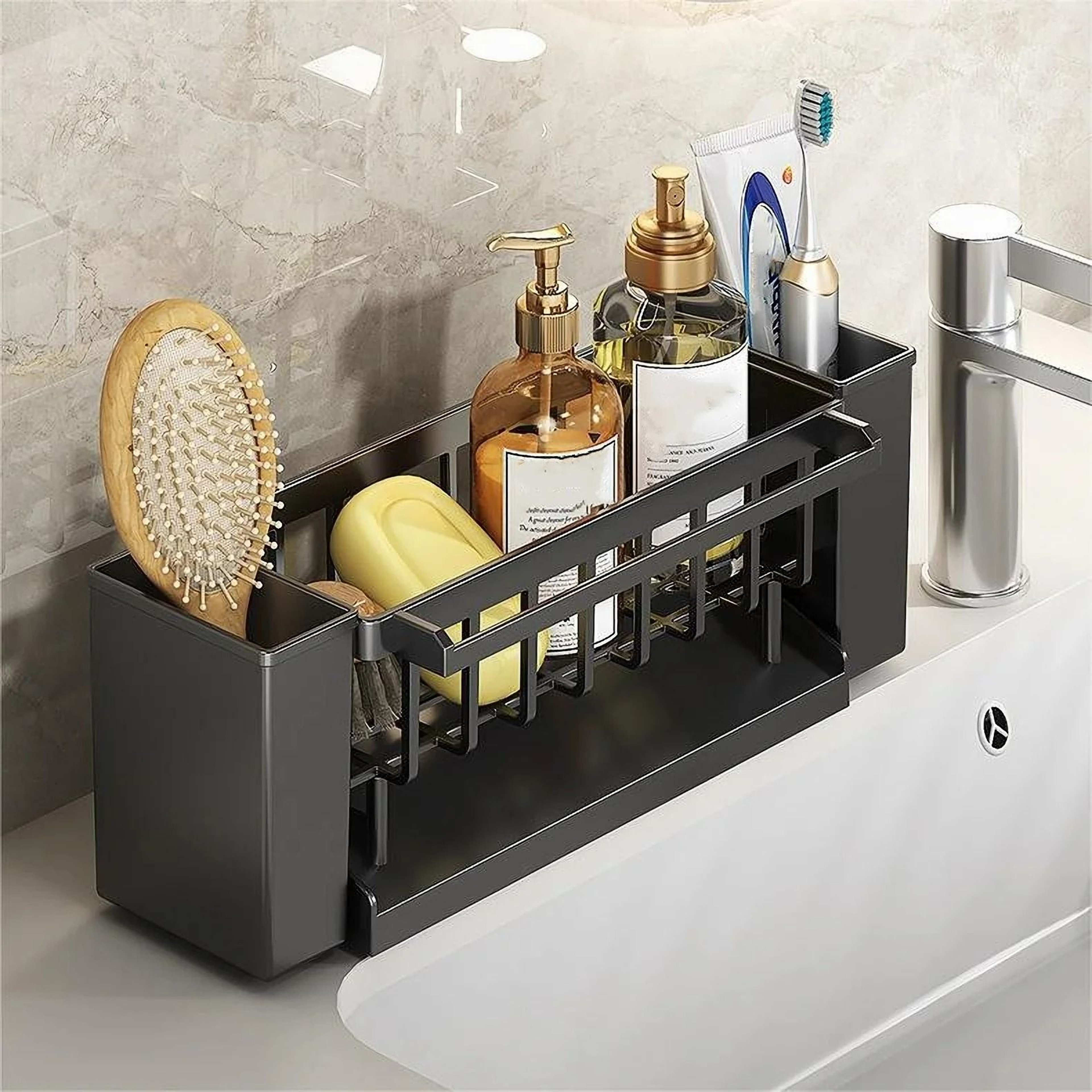 FaucetMounted Kitchen Sink Organizer And MultiPurpose Sponge And Brush Rack 3