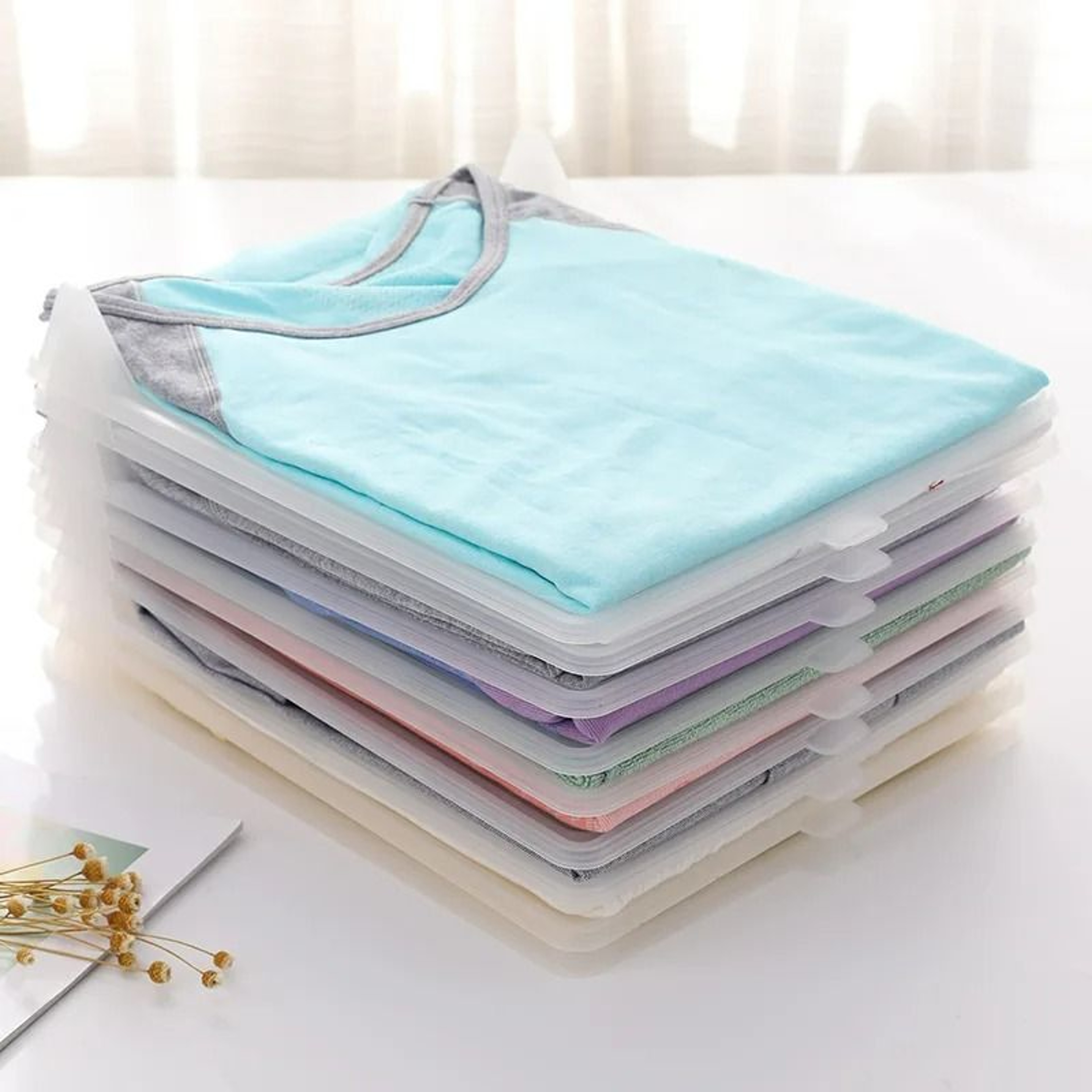 Lazy Clothes Folding Board And MultiLayer Stackable Closet Organizer System 2