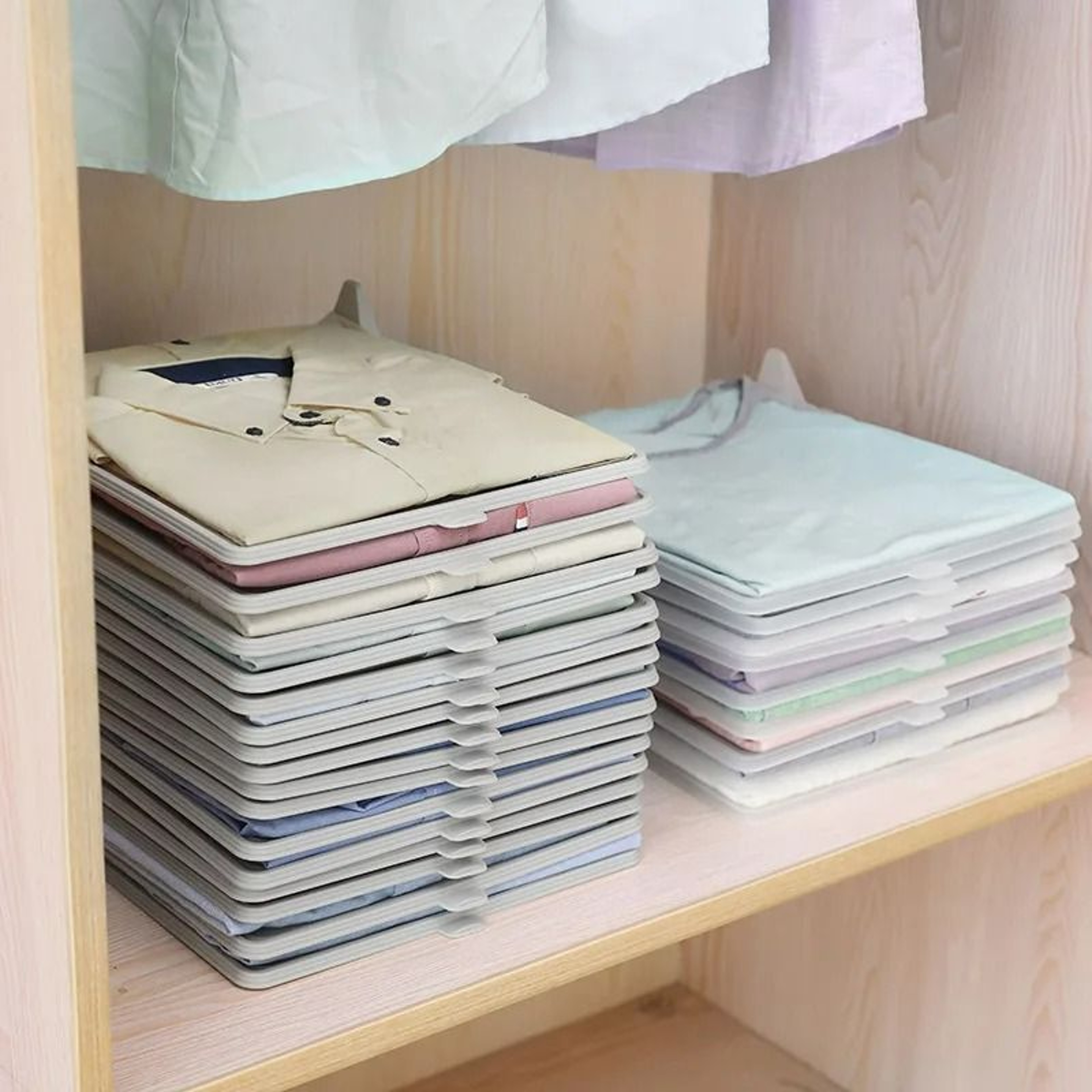 Lazy Clothes Folding Board And MultiLayer Stackable Closet Organizer System 3