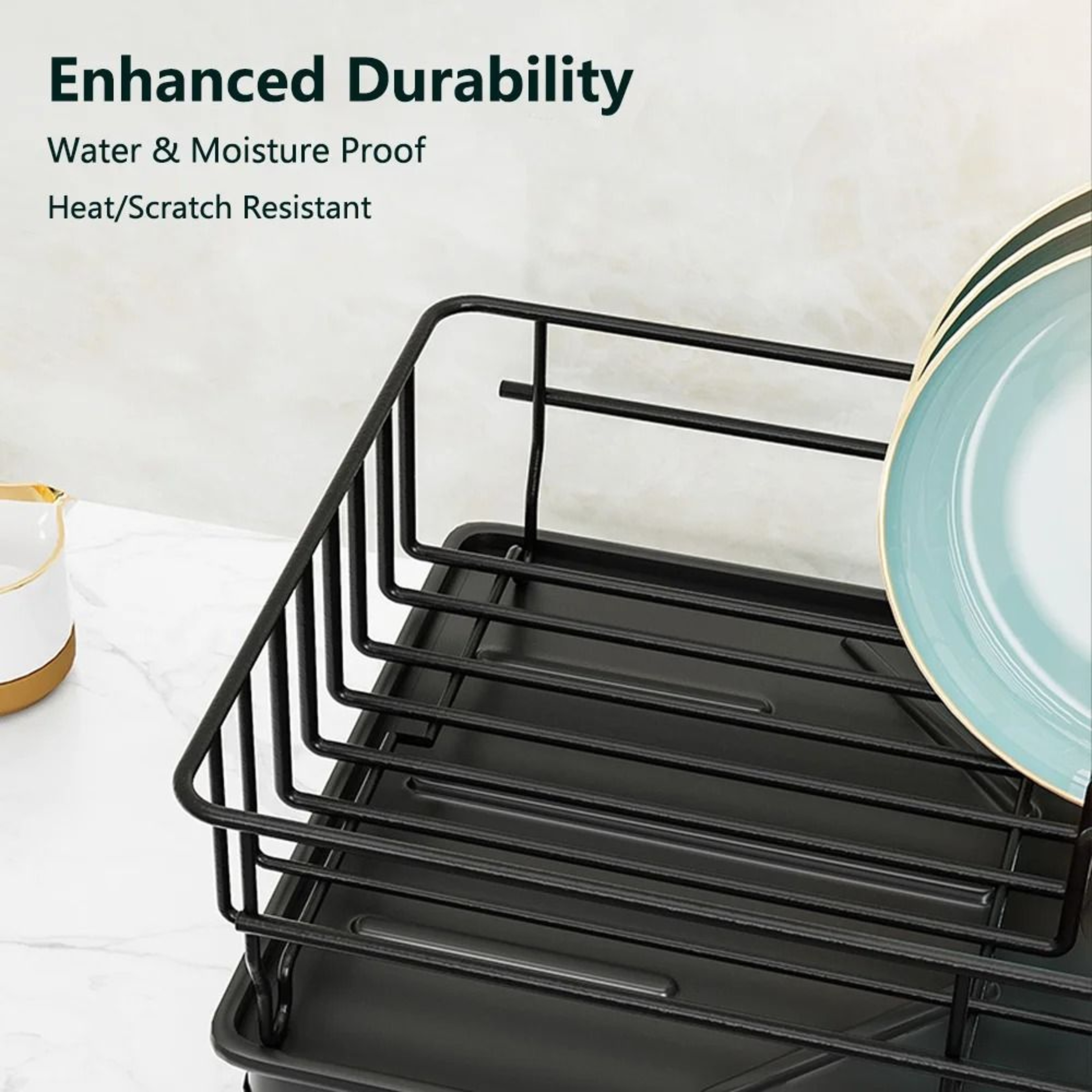 MultiFunctional Kitchen Countertop Dish Rack And Stackable Cabinet Plate Organizer 5