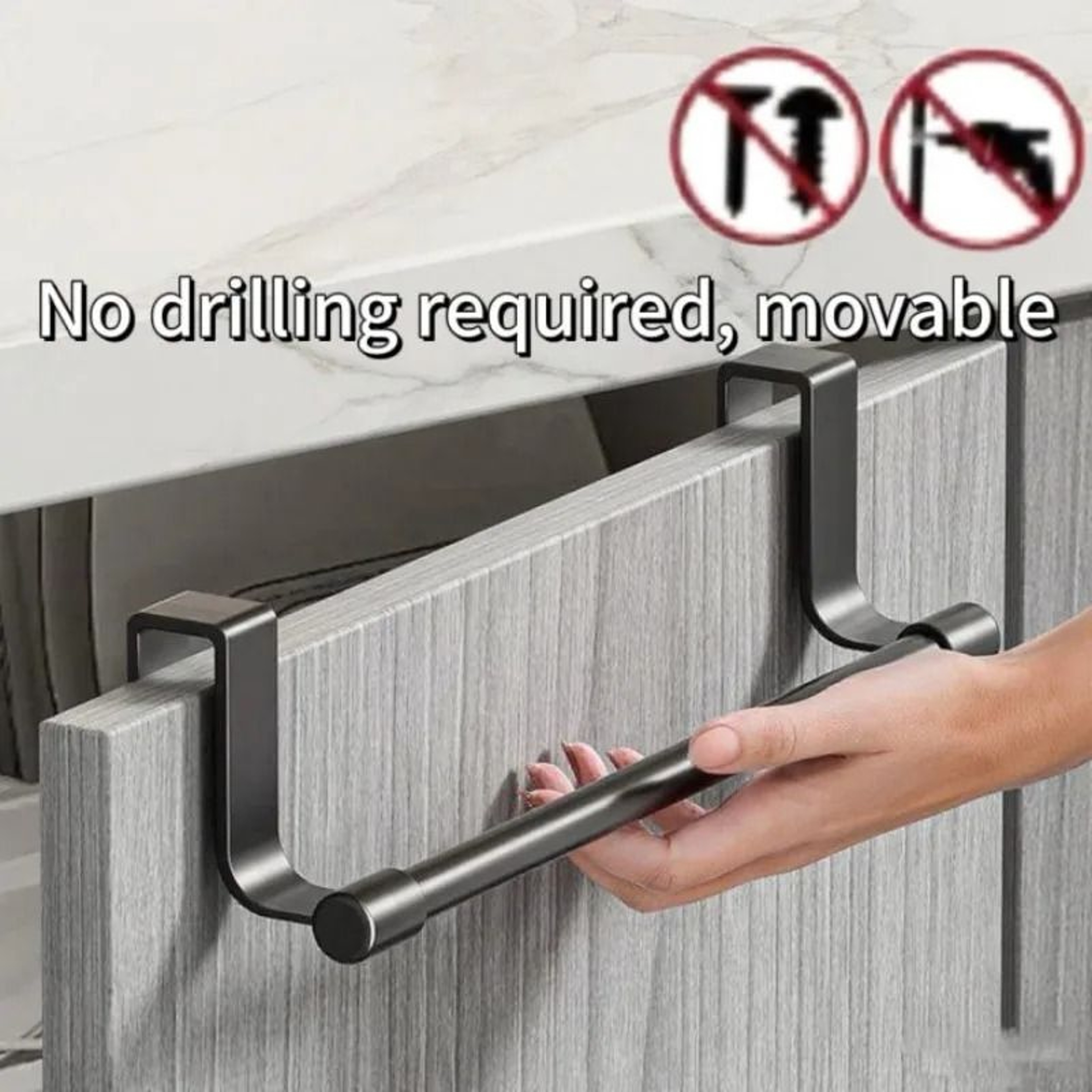 OvertheDoor Stainless Steel Towel Bar And Cabinet Door Hanging Storage Organizer 2
