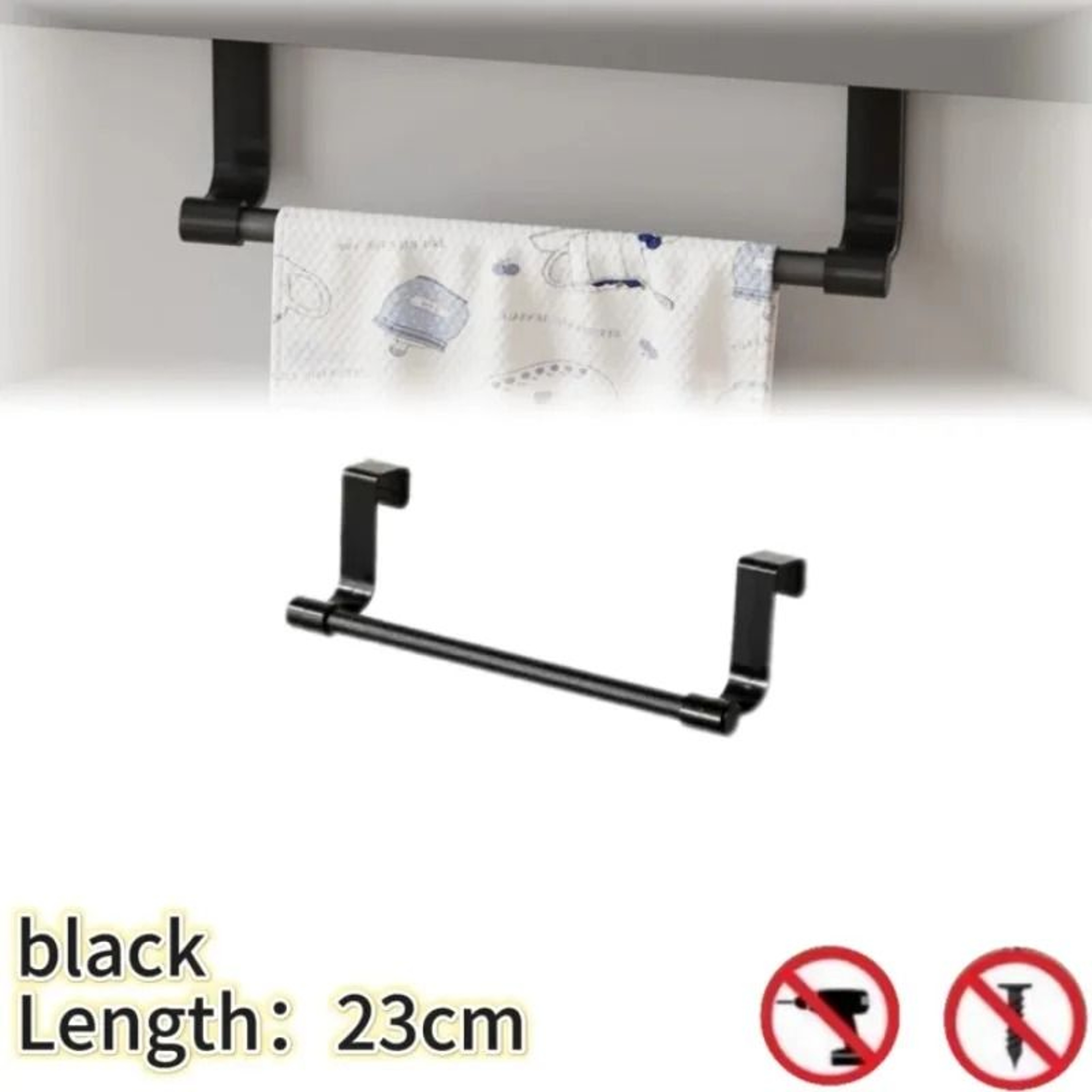 OvertheDoor Stainless Steel Towel Bar And Cabinet Door Hanging Storage Organizer 8