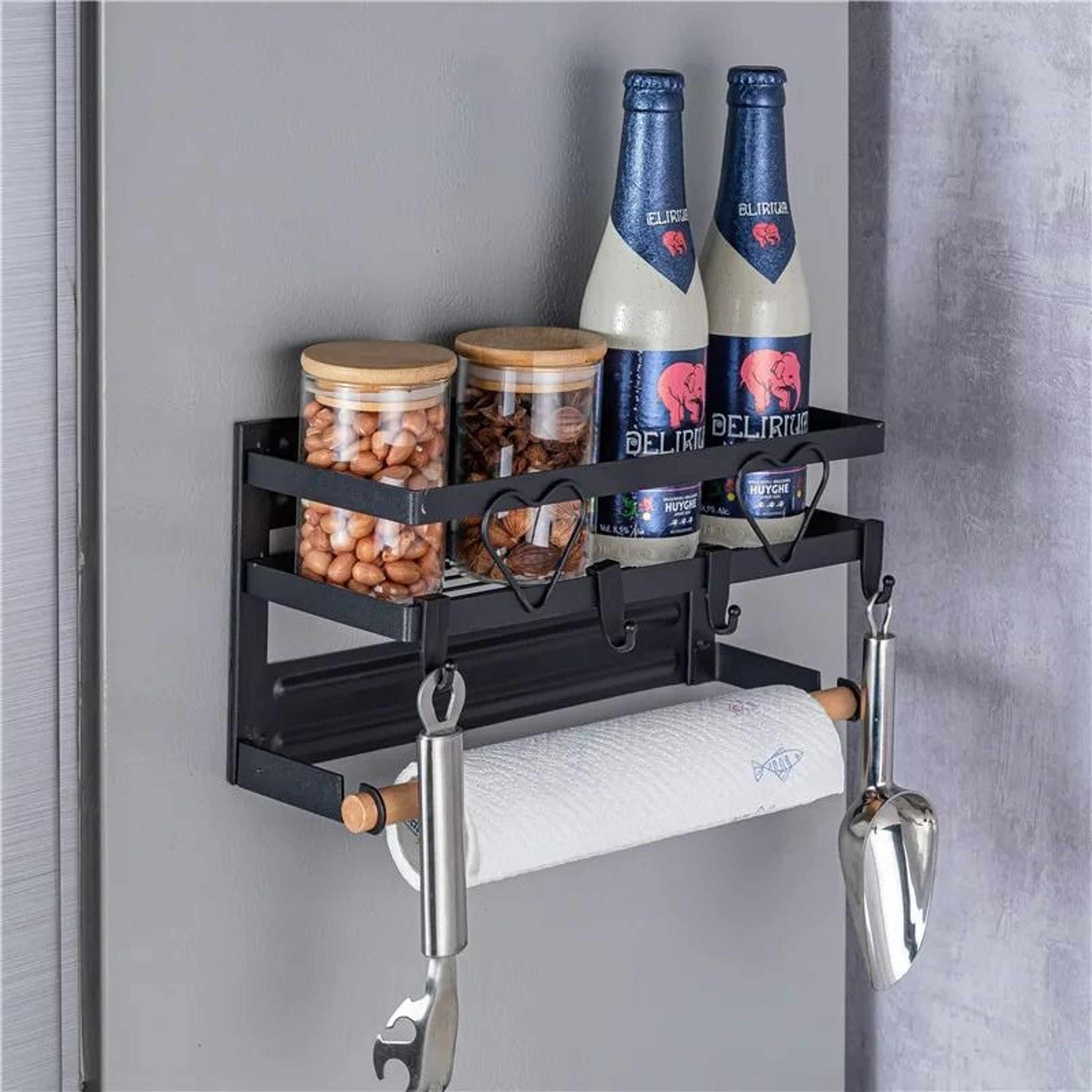 MultiTier Magnetic Refrigerator Storage Organizer And SideMount Kitchen Spice Rack 5