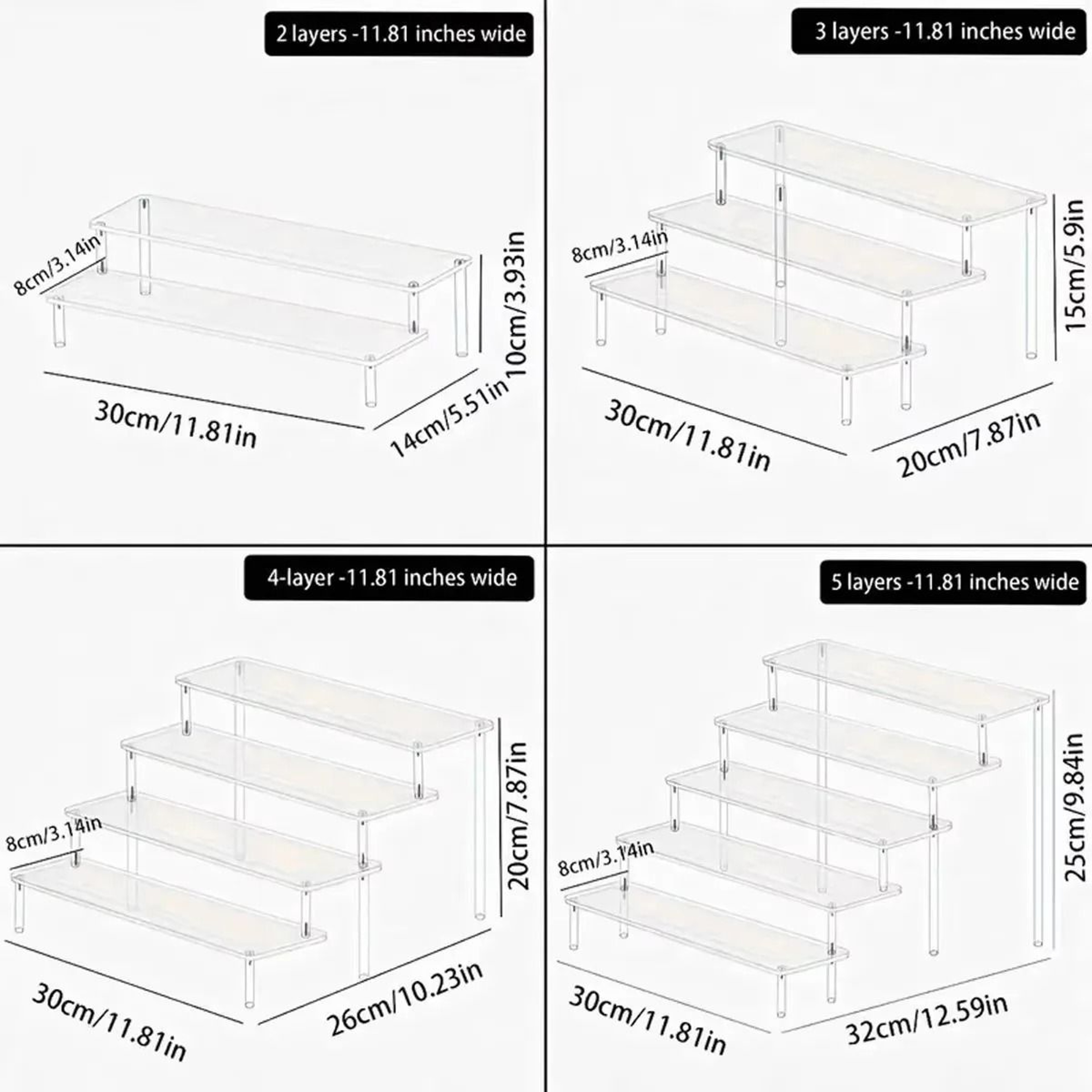 Premium MultiTier Acrylic Perfume Display Riser And Vanity Cosmetic Storage Rack 6