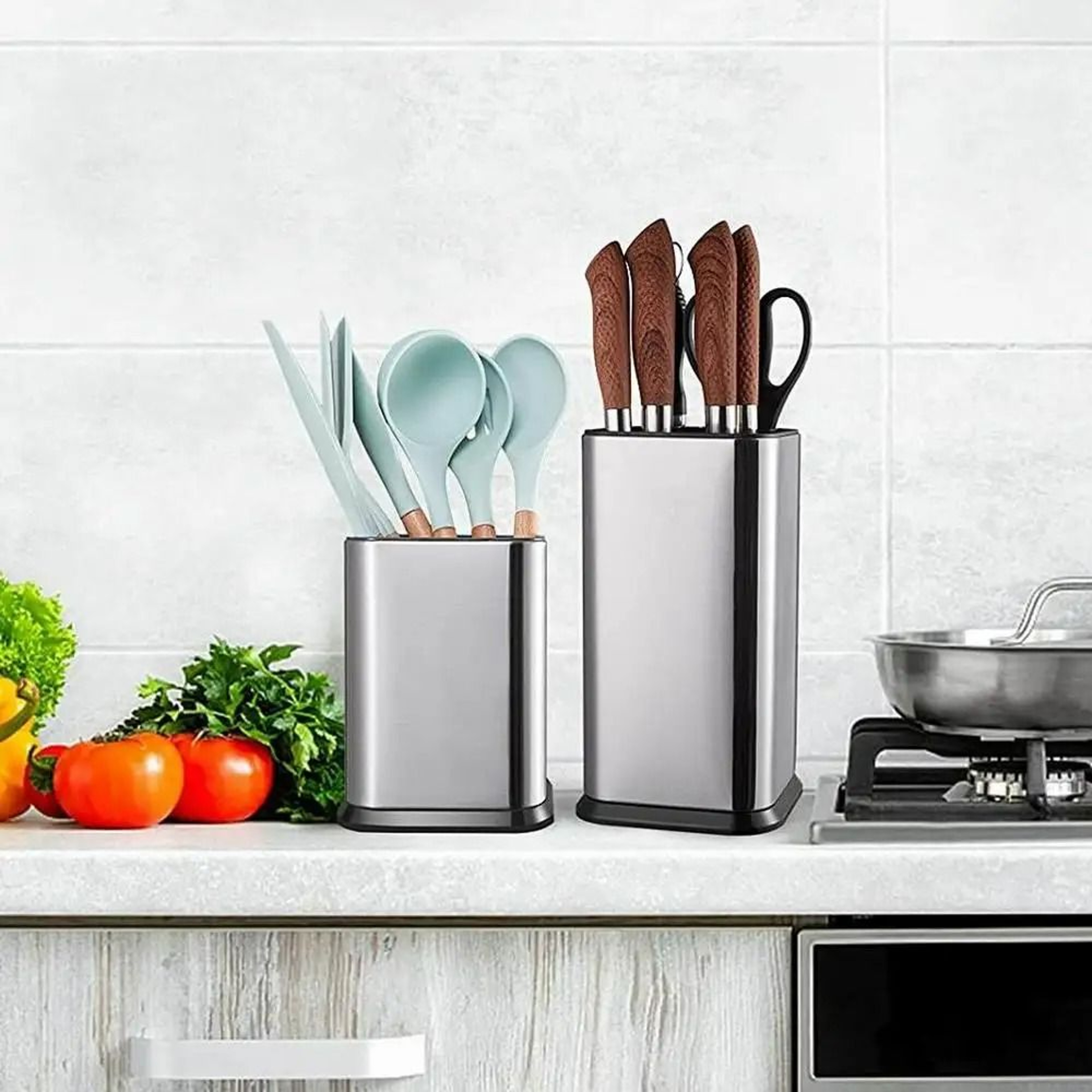 Large Countertop Kitchen Utensil Holder And Deep OpenAir Cooking Tool Storage Crock 3
