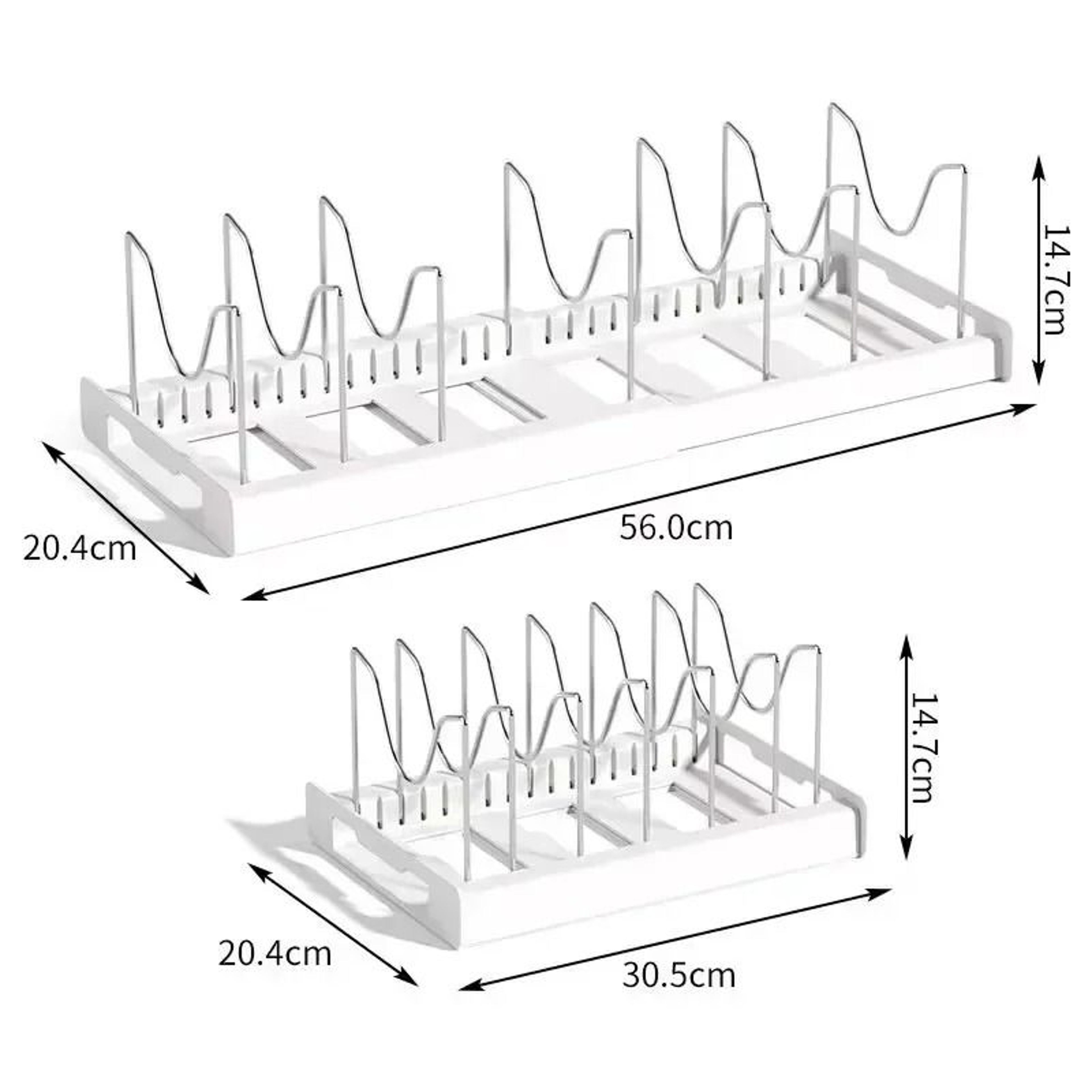 Expandable Pots And Pans Organizer Rack And Adjustable Countertop Cookware Storage Holder 7