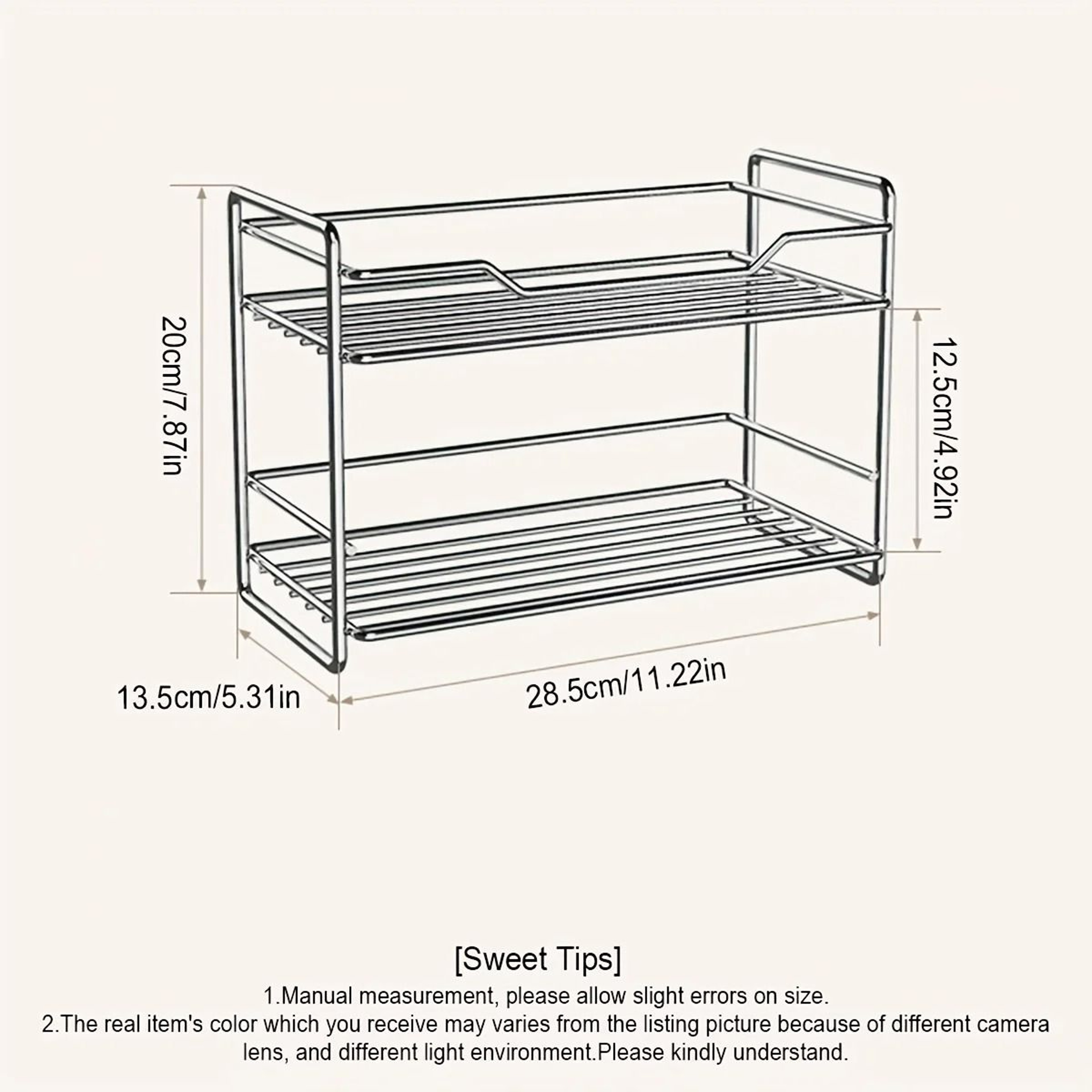 2Tier Stainless Steel Kitchen Countertop Organizer And Modern Sturdy Spice Storage Rack 2