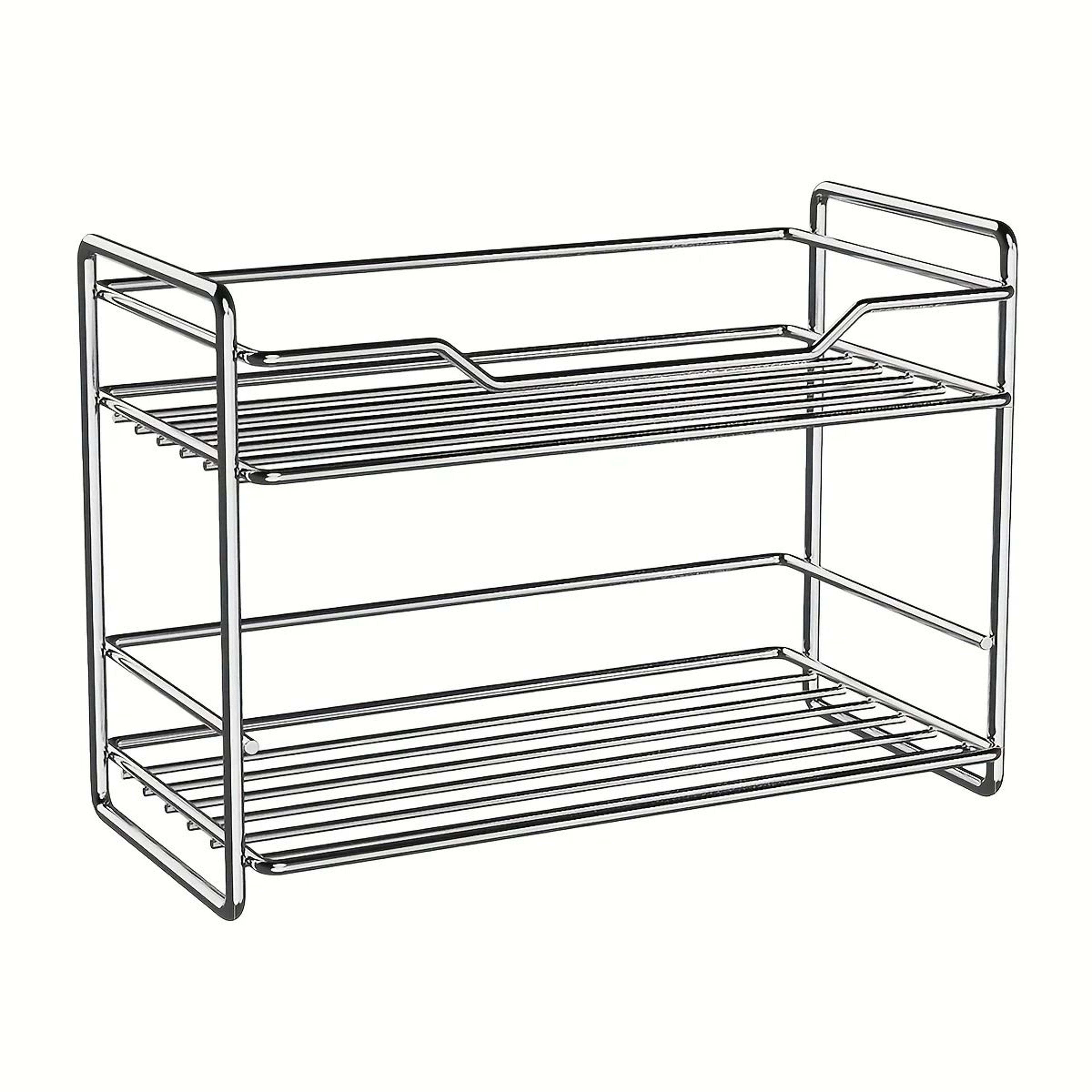 2Tier Stainless Steel Kitchen Countertop Organizer And Modern Sturdy Spice Storage Rack 6