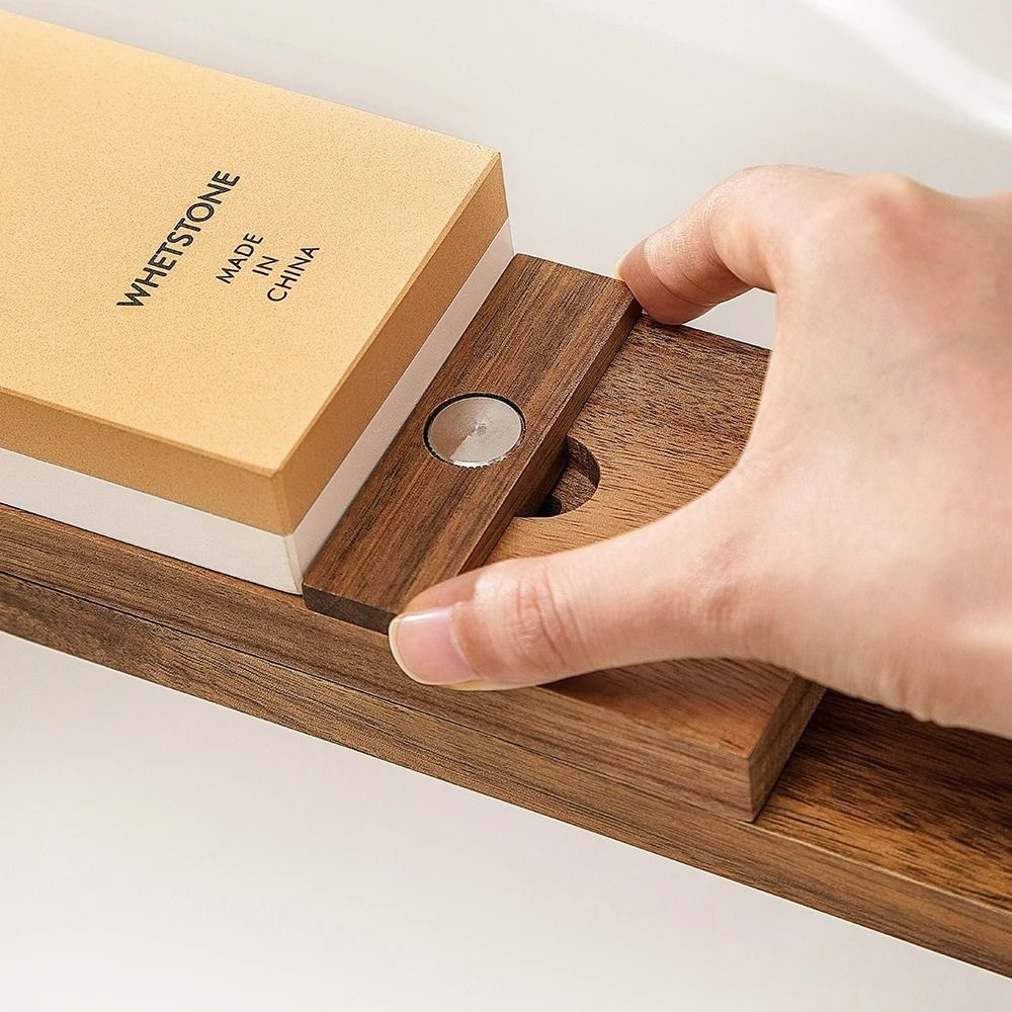 Acacia Wood Adjustable Whetstone Base Holder 2