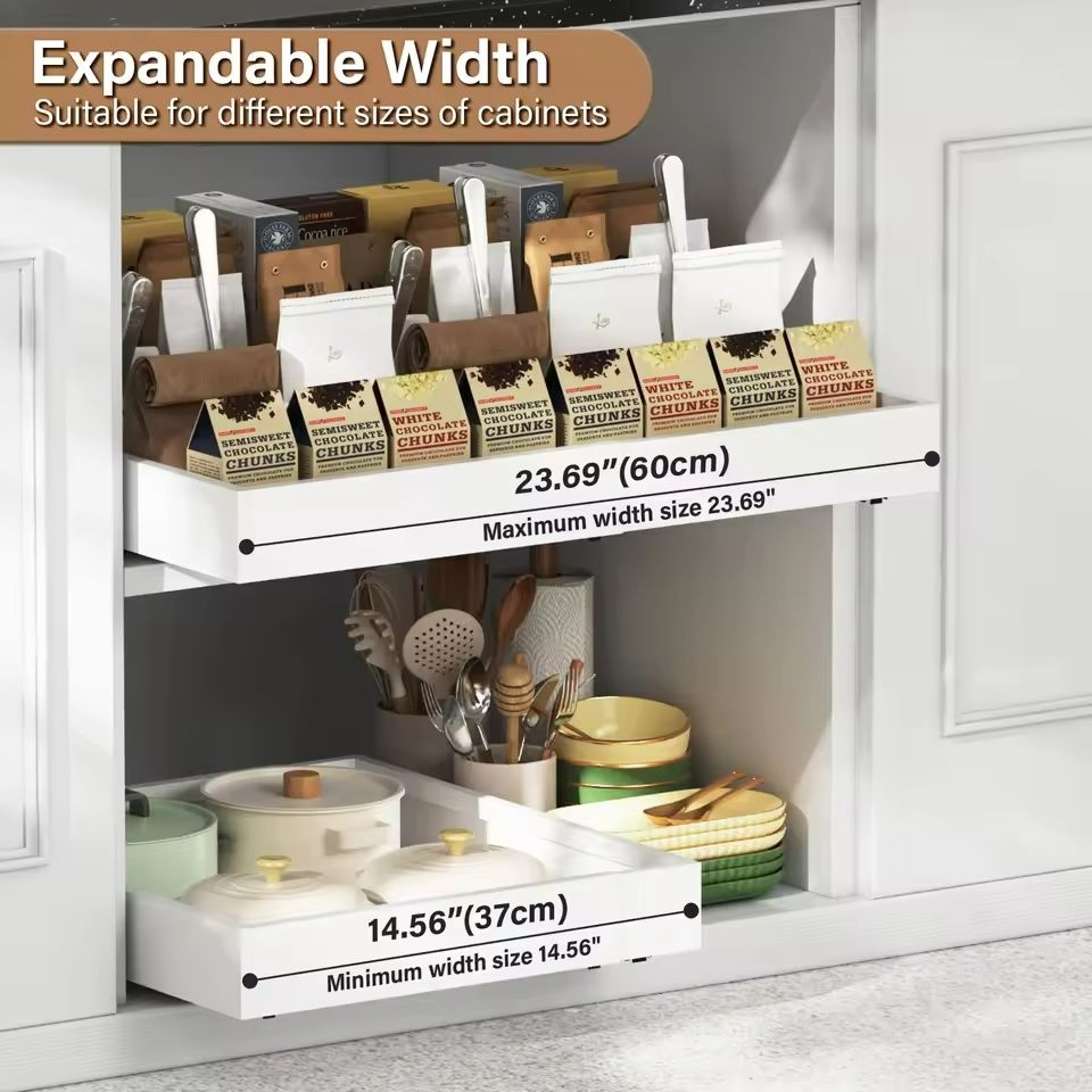 Expandable PullOut Cabinet Drawer Organizer 5