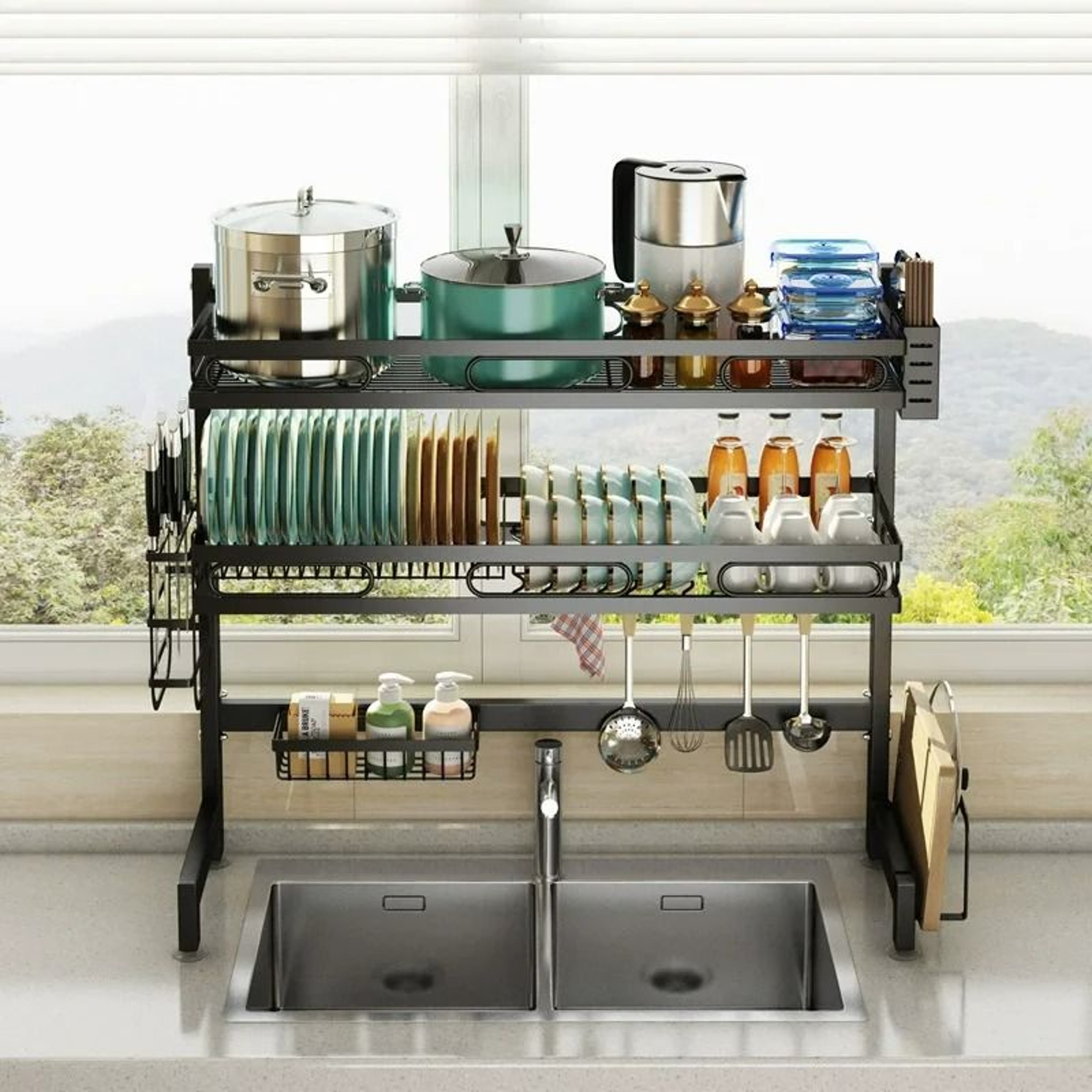2Tier OvertheSink Dish Drying Rack  Kitchen Organizer 7