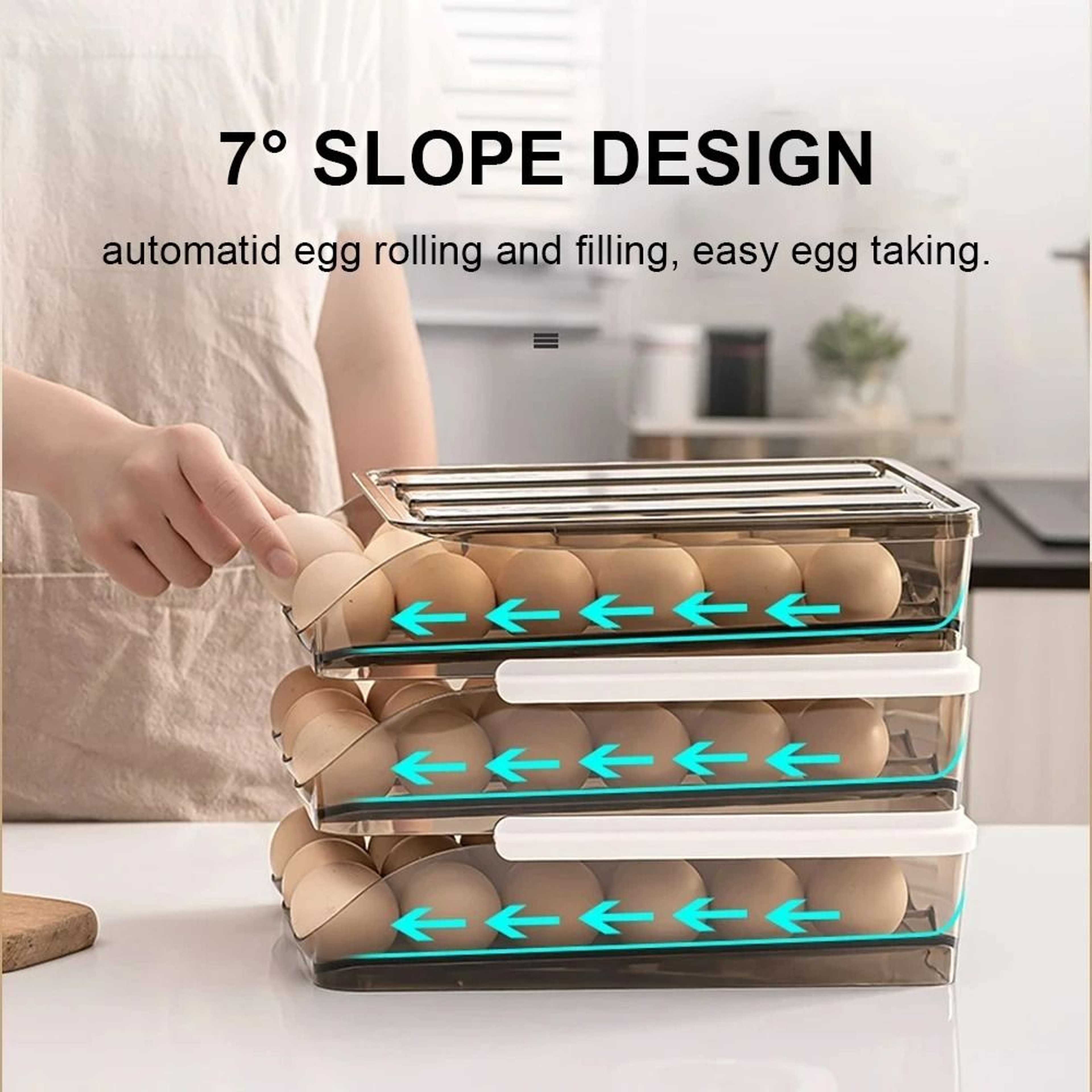 Automatic Slide Rolling Egg Storage Drawer 1
