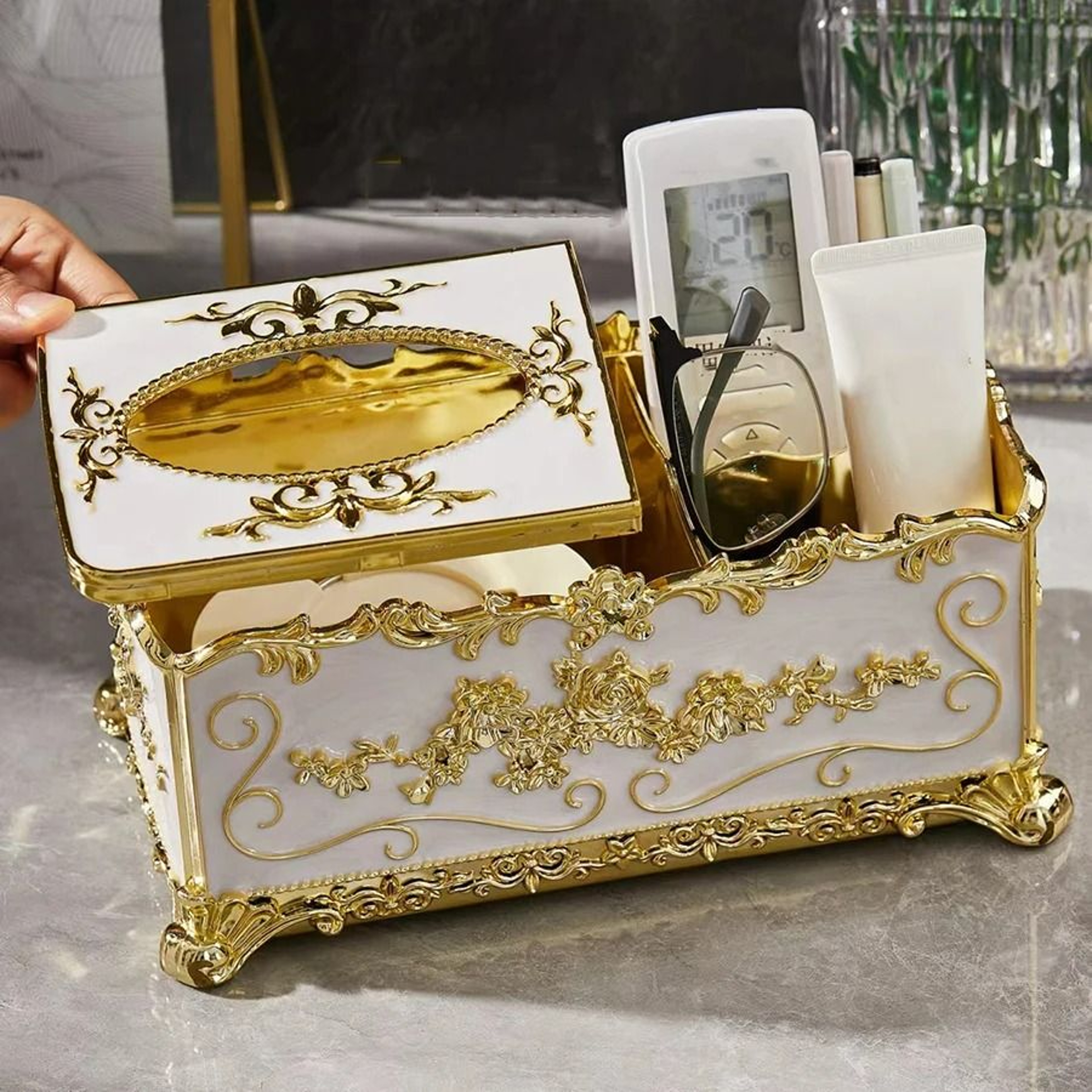 European Style Desktop Tissue  Remote Control Organizer 3