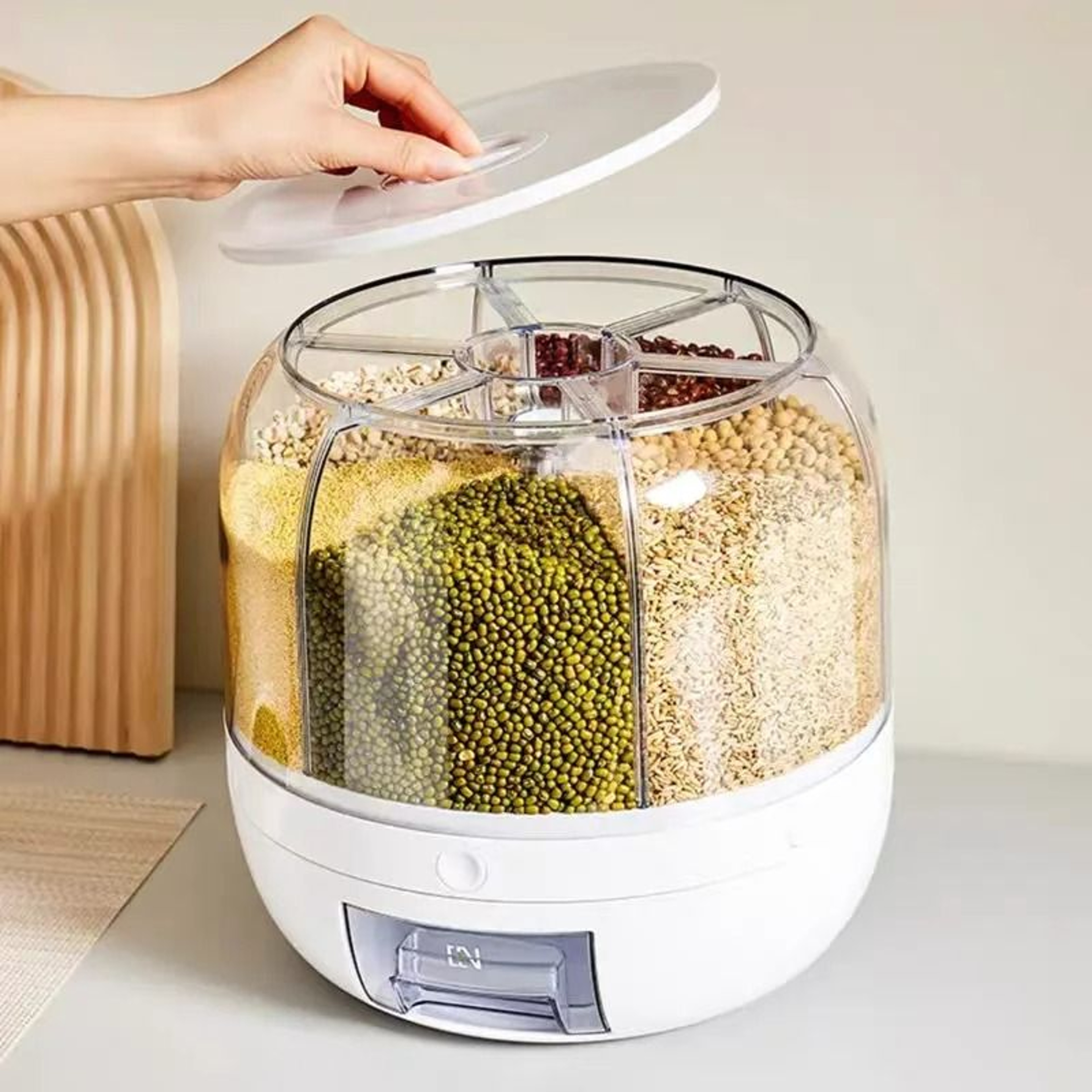 360 Rotating Dry Food  Grain Dispenser 3