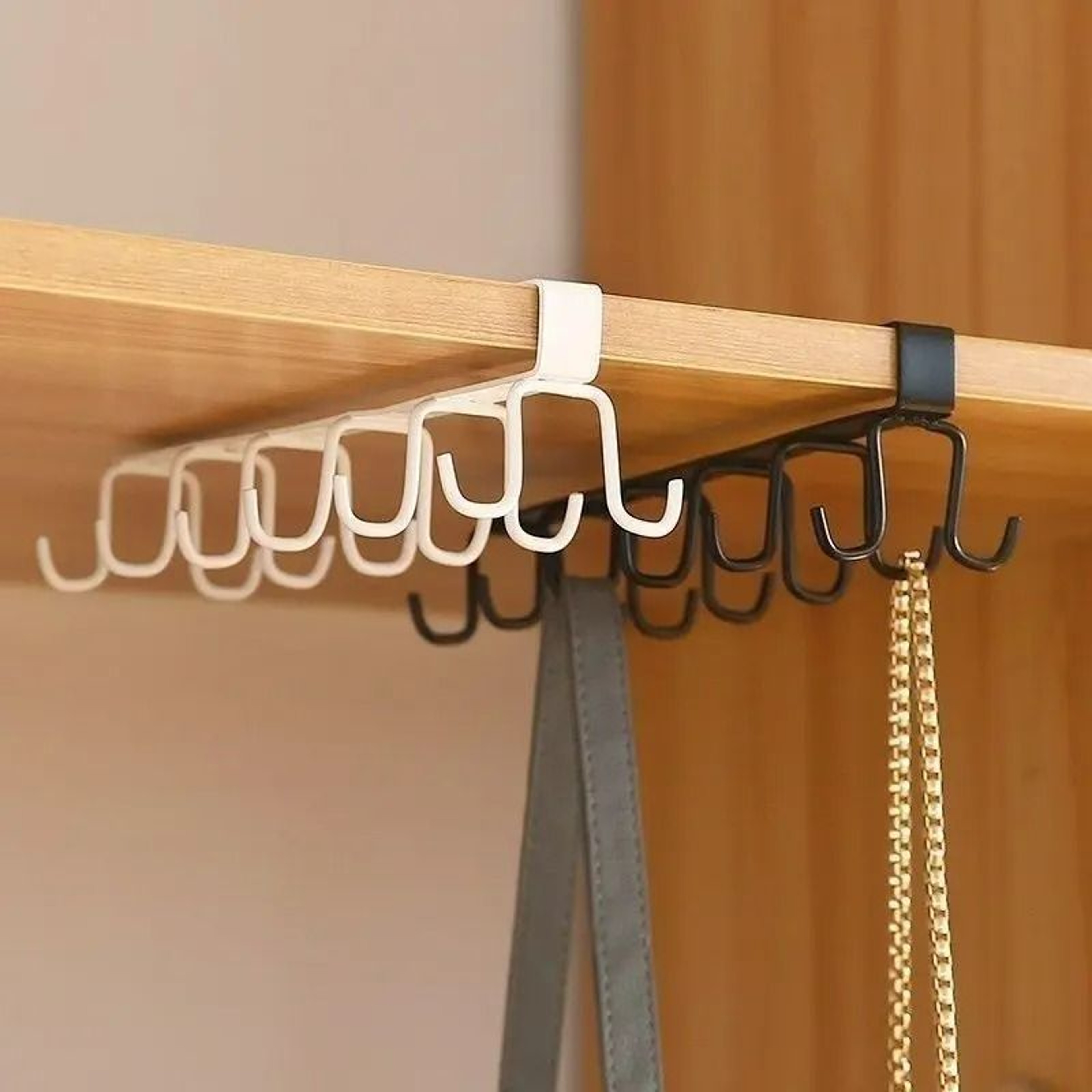 UnderCabinet DoubleRow Hanging Cup Holder  Storage Rack 1