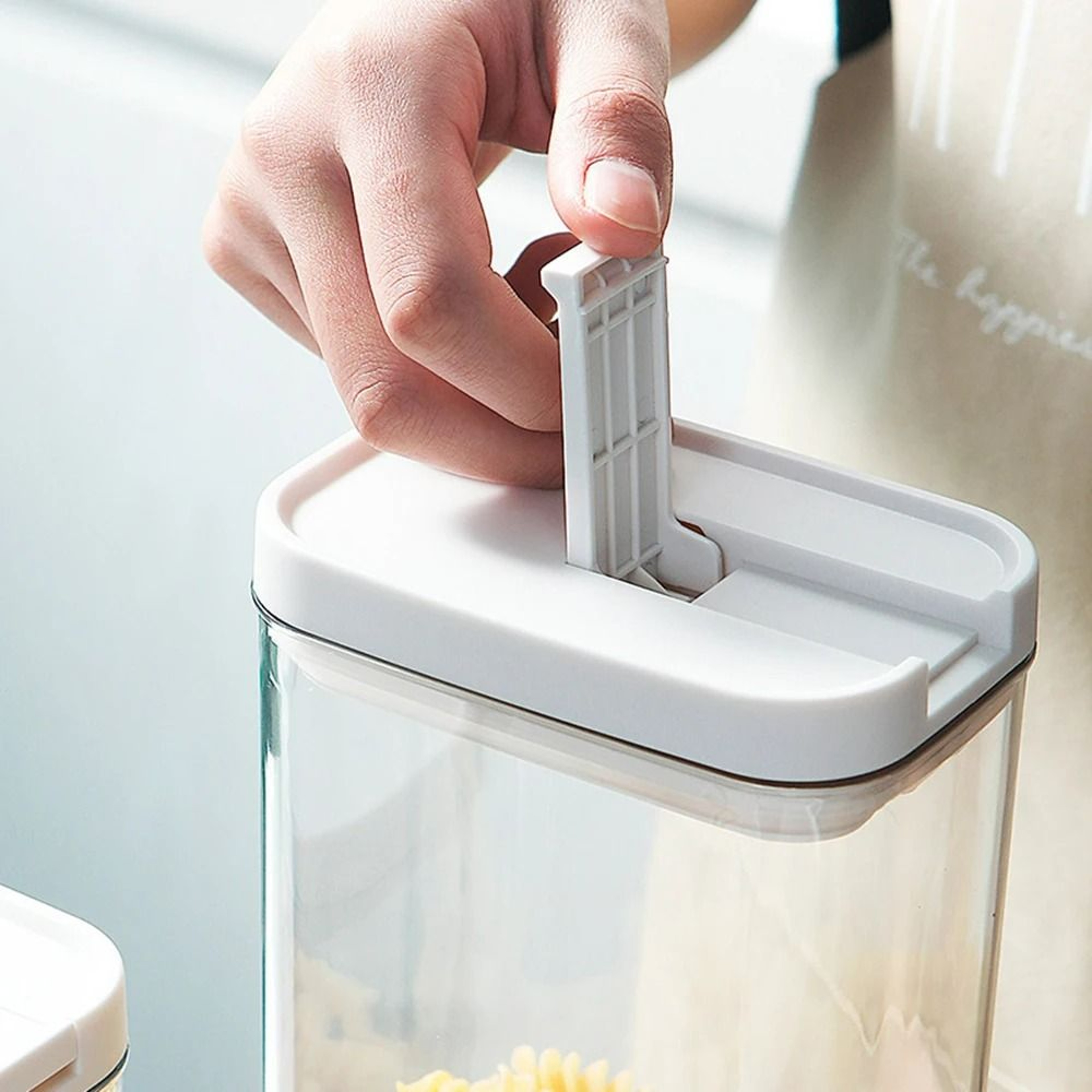 Airtight Stackable Clear Plastic Kitchen Storage Jar 5