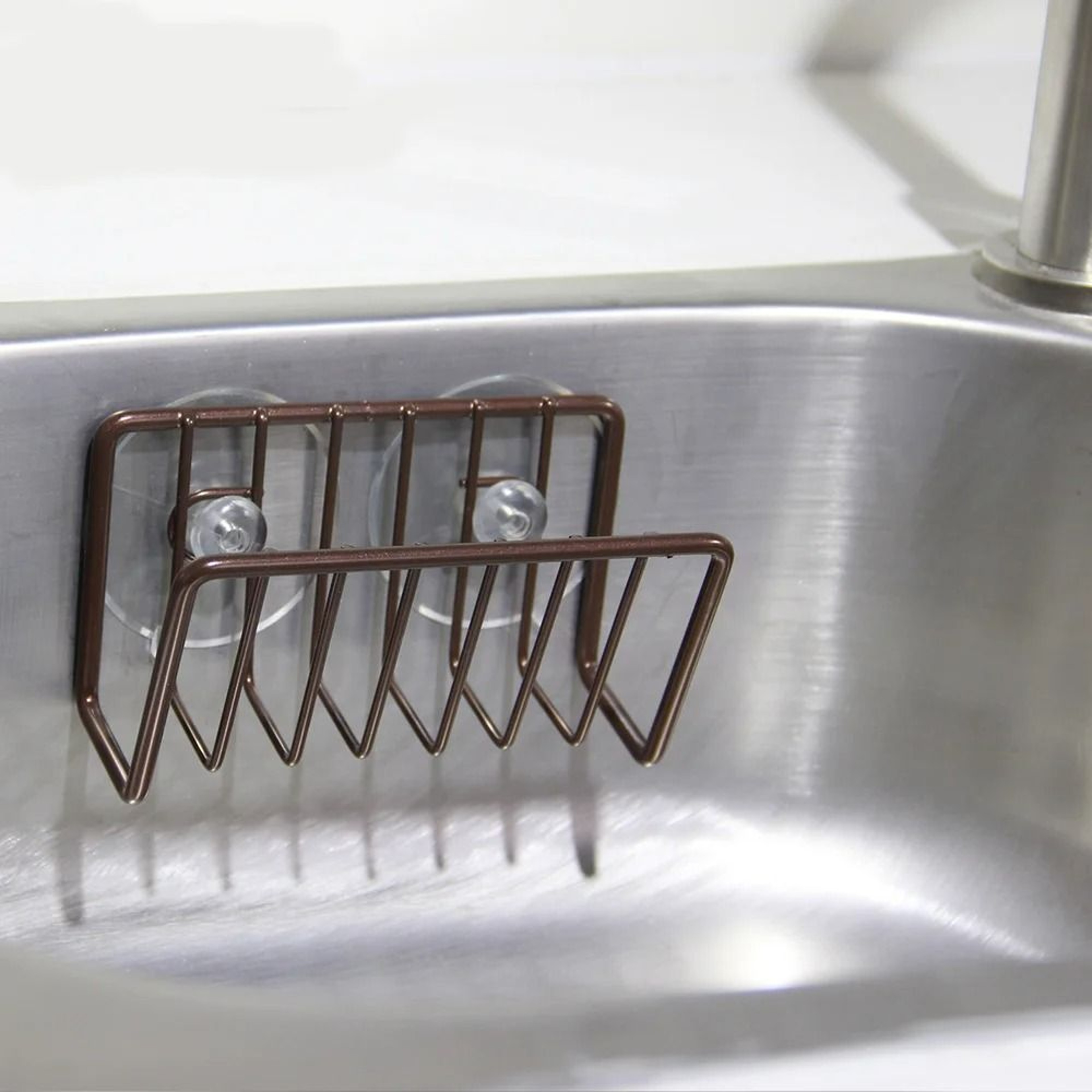 NoDrill WallMounted Iron Sponge Holder  Sink Organizer 4