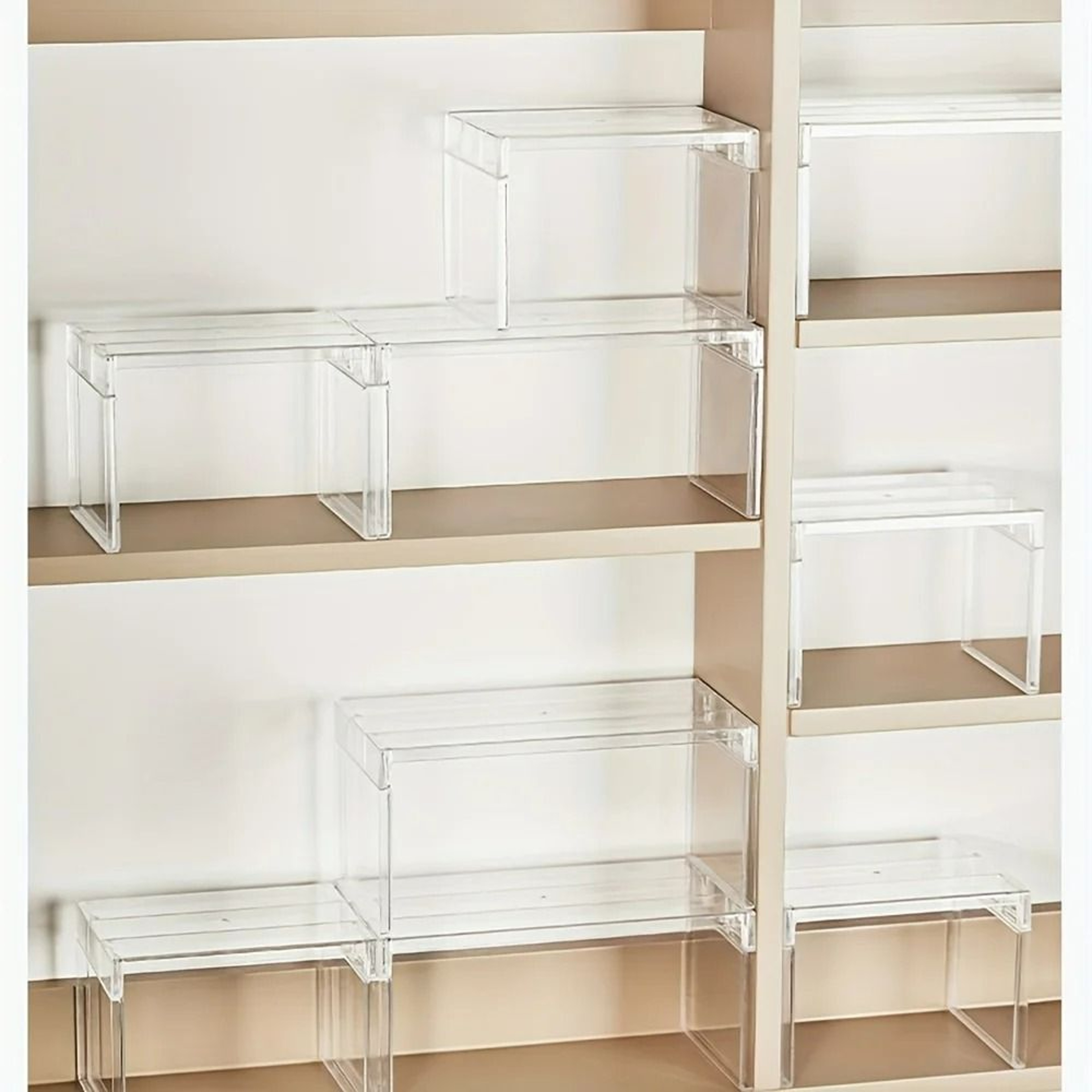 1Tier Acrylic Stackable Storage Shelf  Countertop Riser 0