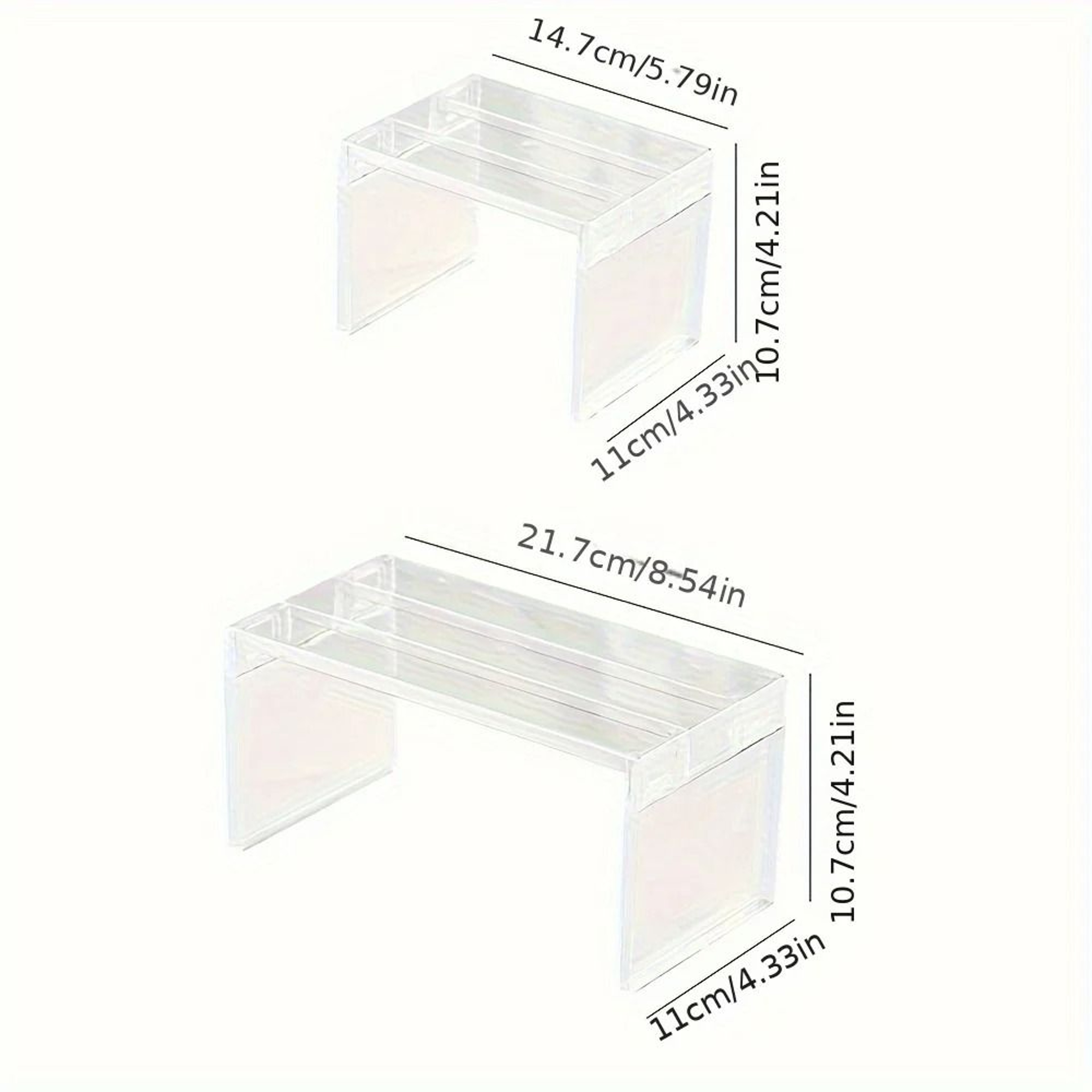 1Tier Acrylic Stackable Storage Shelf  Countertop Riser 5