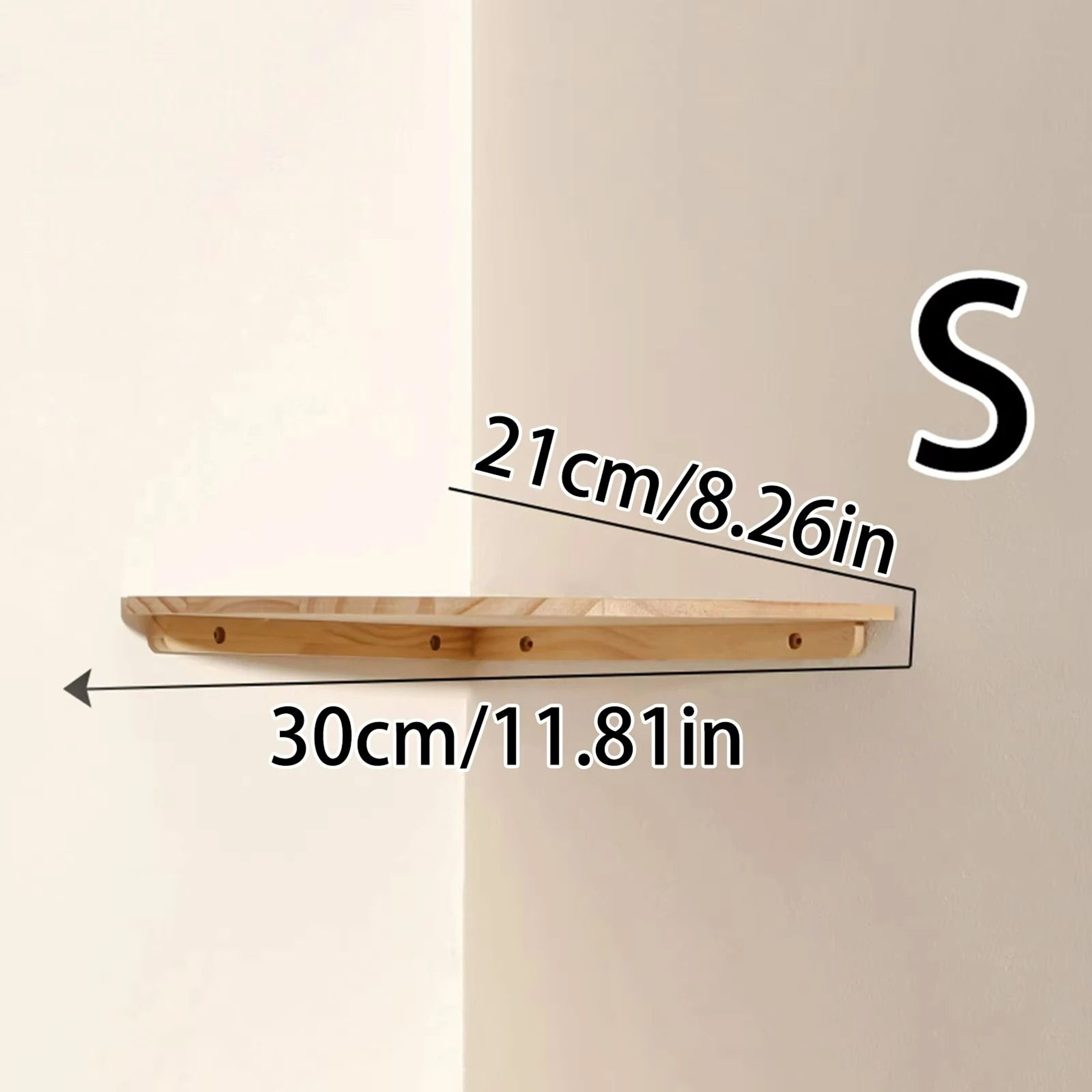 Scalloped Wooden Floating Corner Shelf Ledge 9