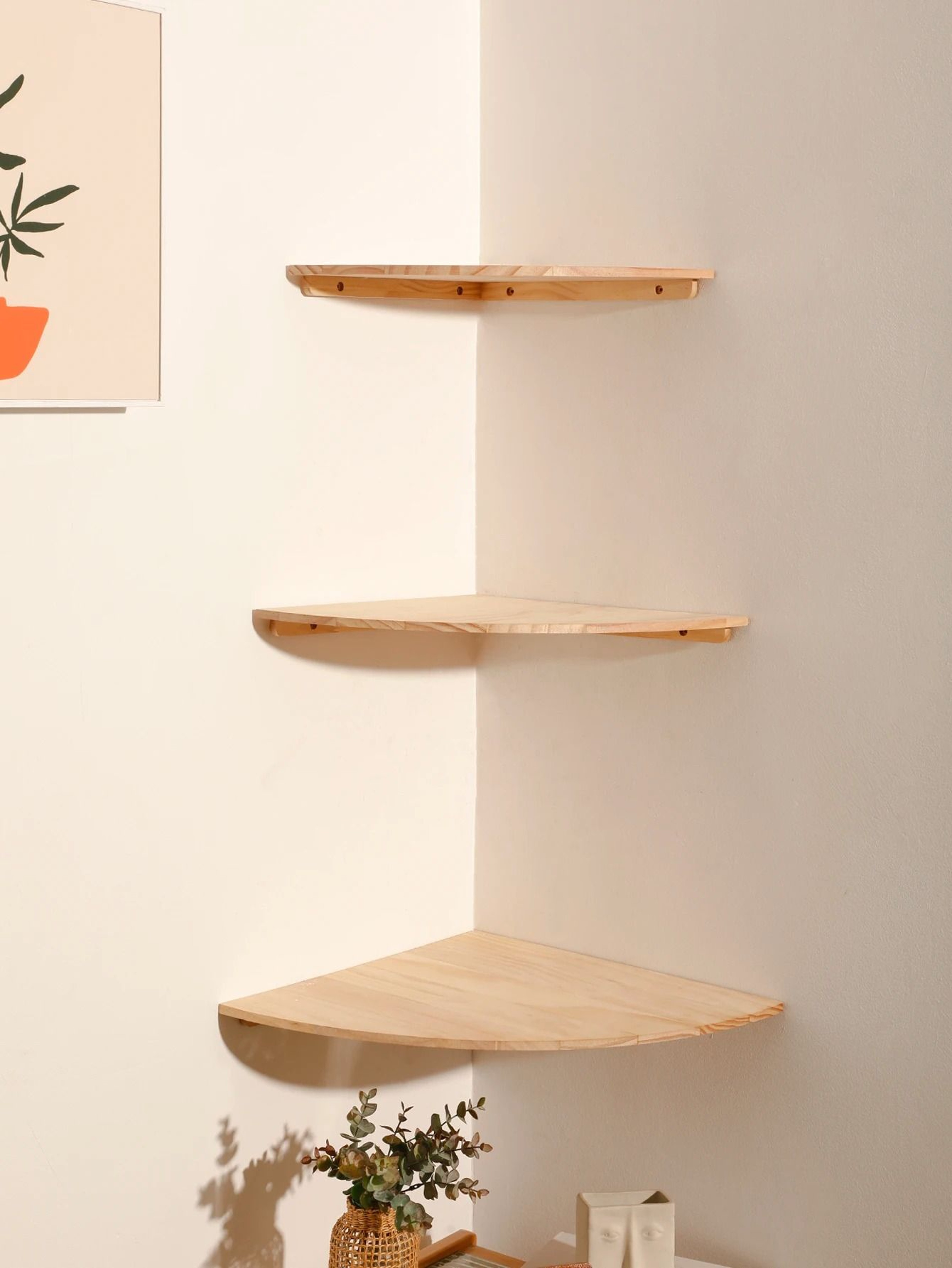Scalloped Wooden Floating Corner Shelf Ledge 5