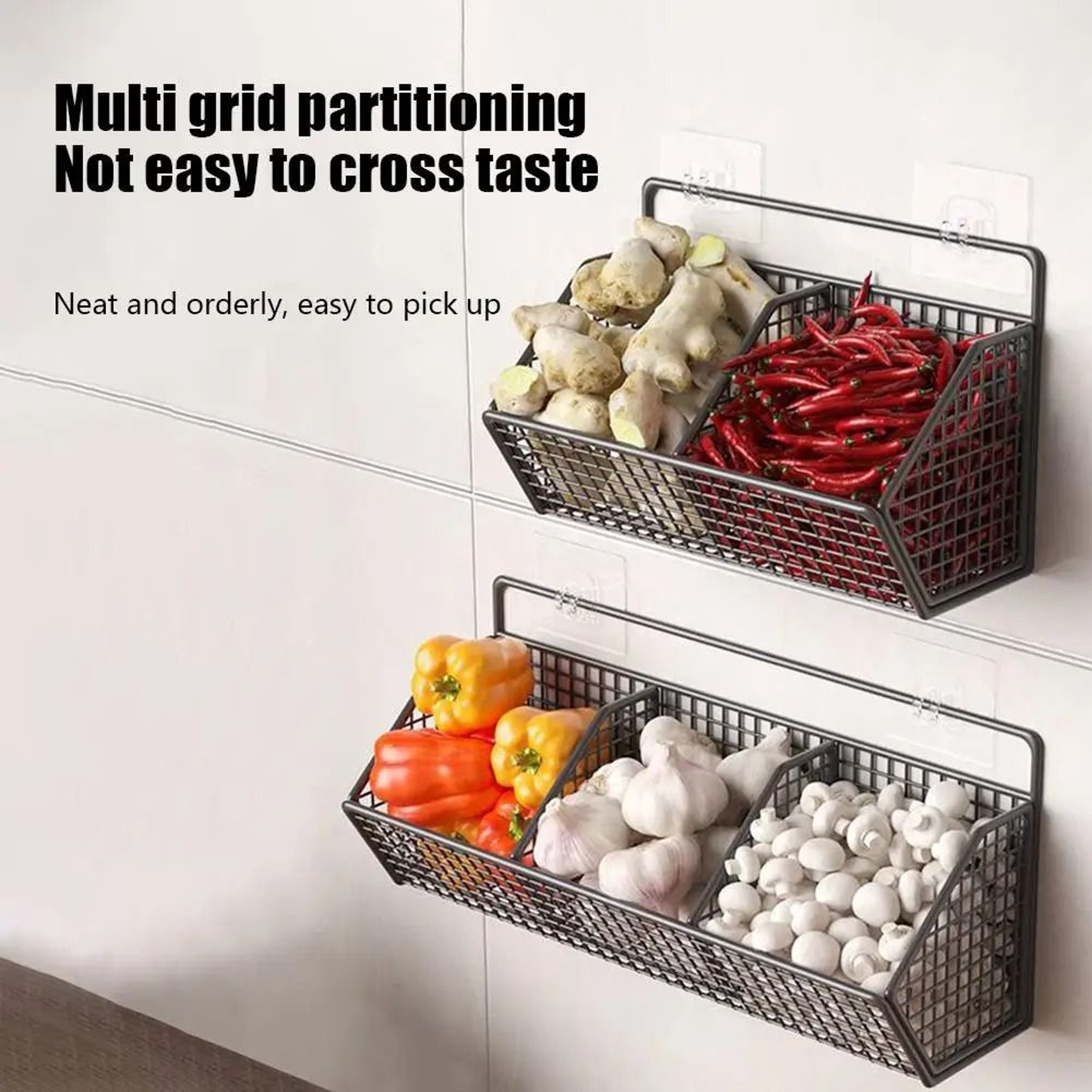 Wrought Iron Kitchen Wall Storage Basket 2