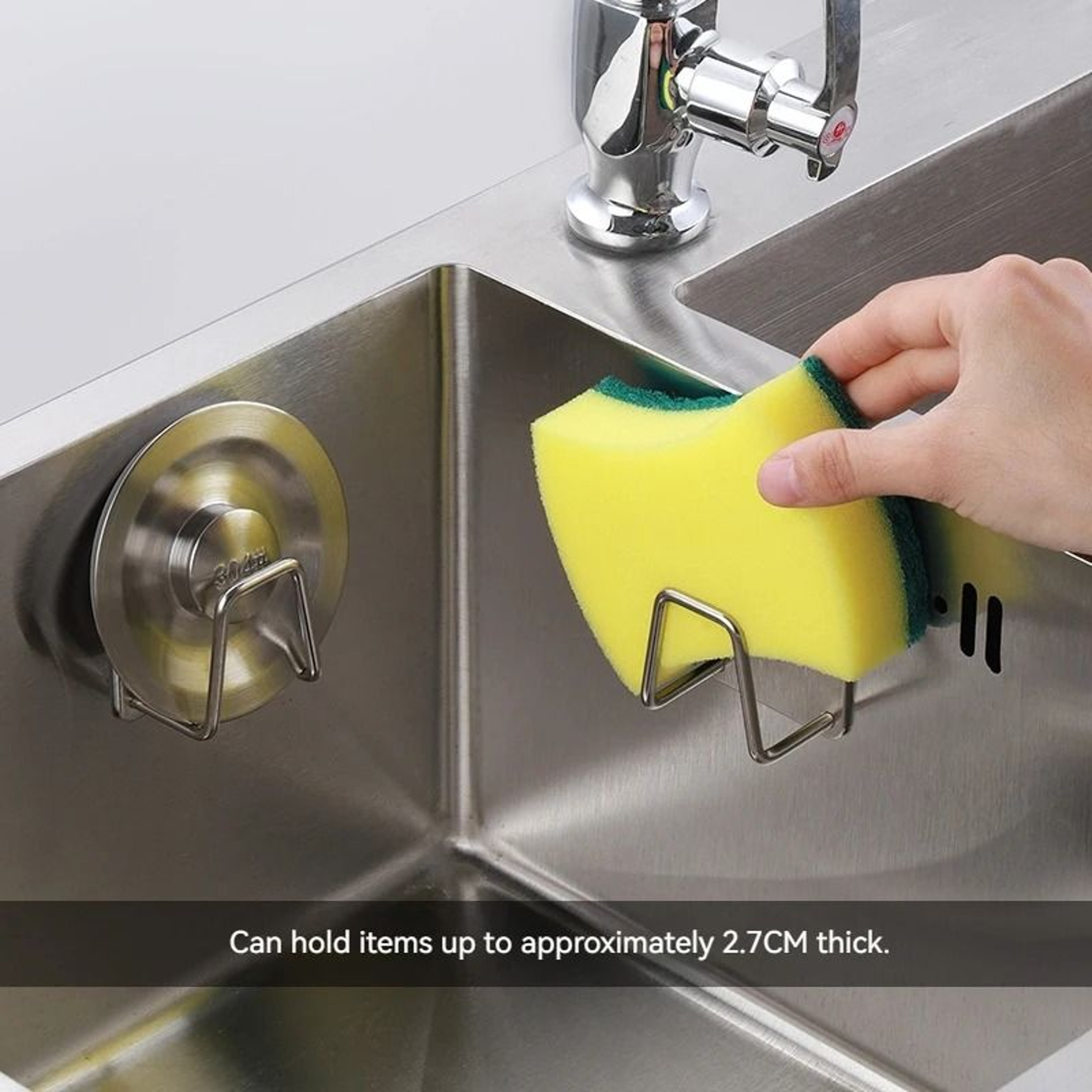 Elite SelfAdhesive Stainless Steel Sink Sponge Holder 4