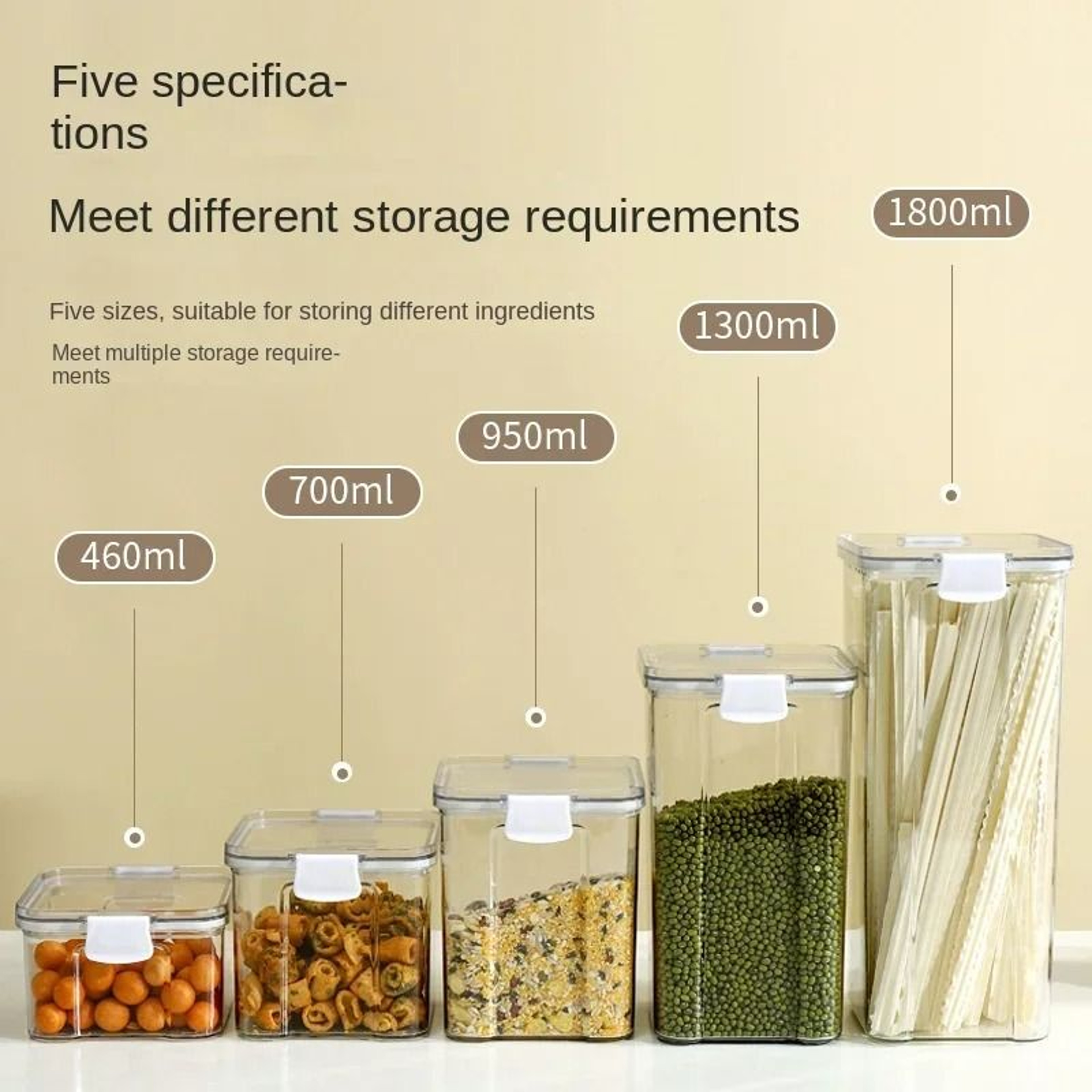 Kitchen Sealed Storage Jars With Airtight Locking Lids 4