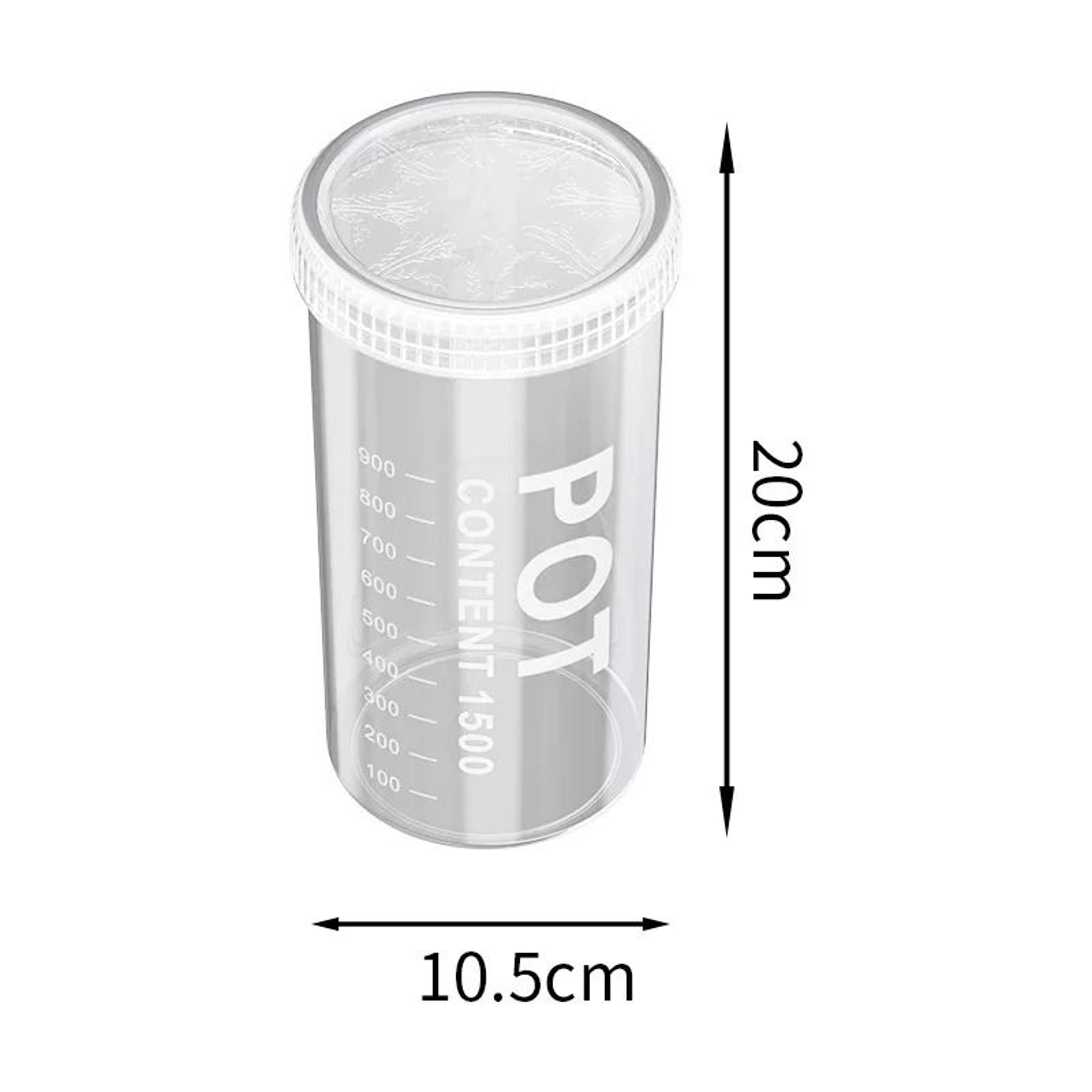 Waterproof Sealed Storage Jar With Integrated Volume Scale 9