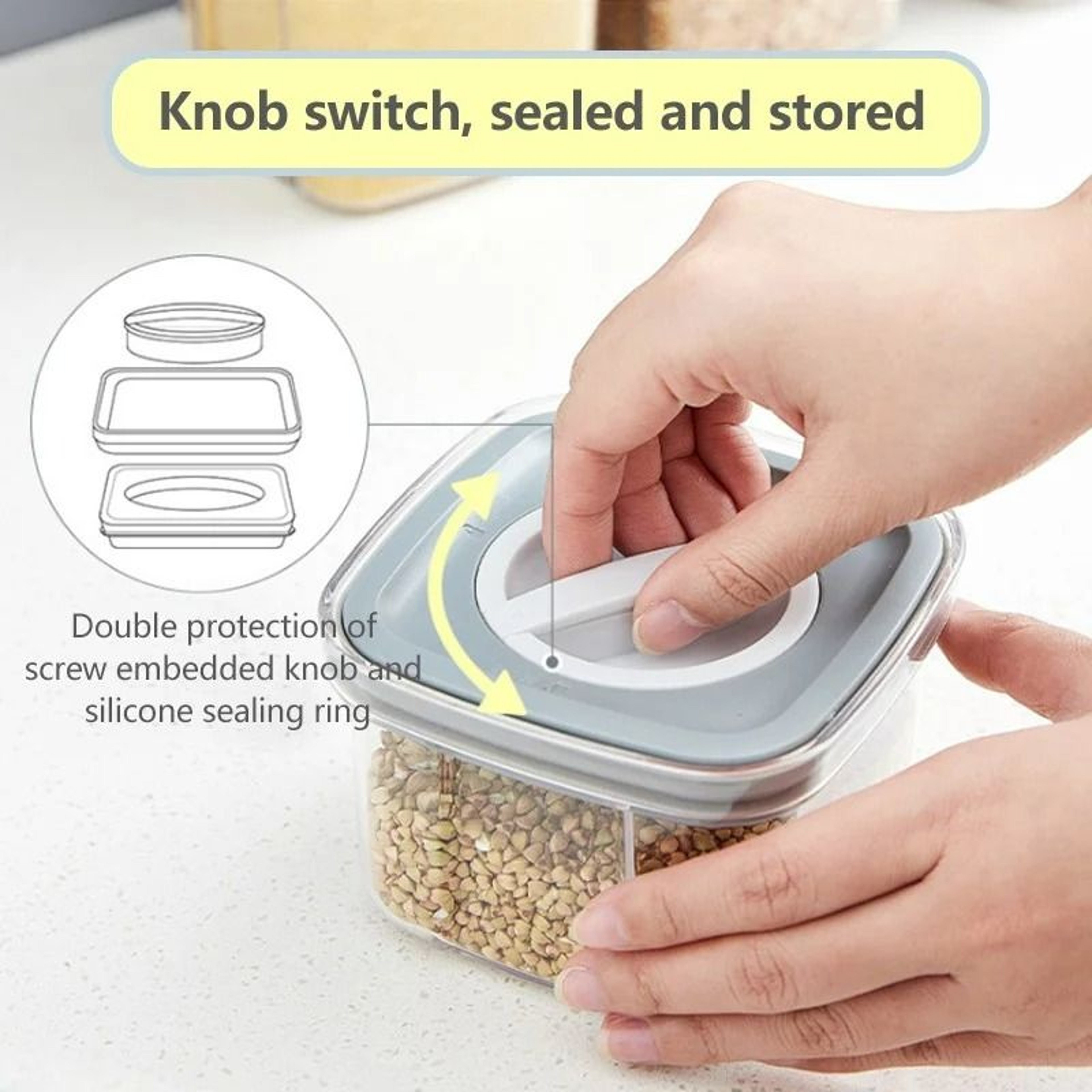 Stackable Airtight Kitchen Storage Canisters  MoistureProof Pantry Organization Jars 3