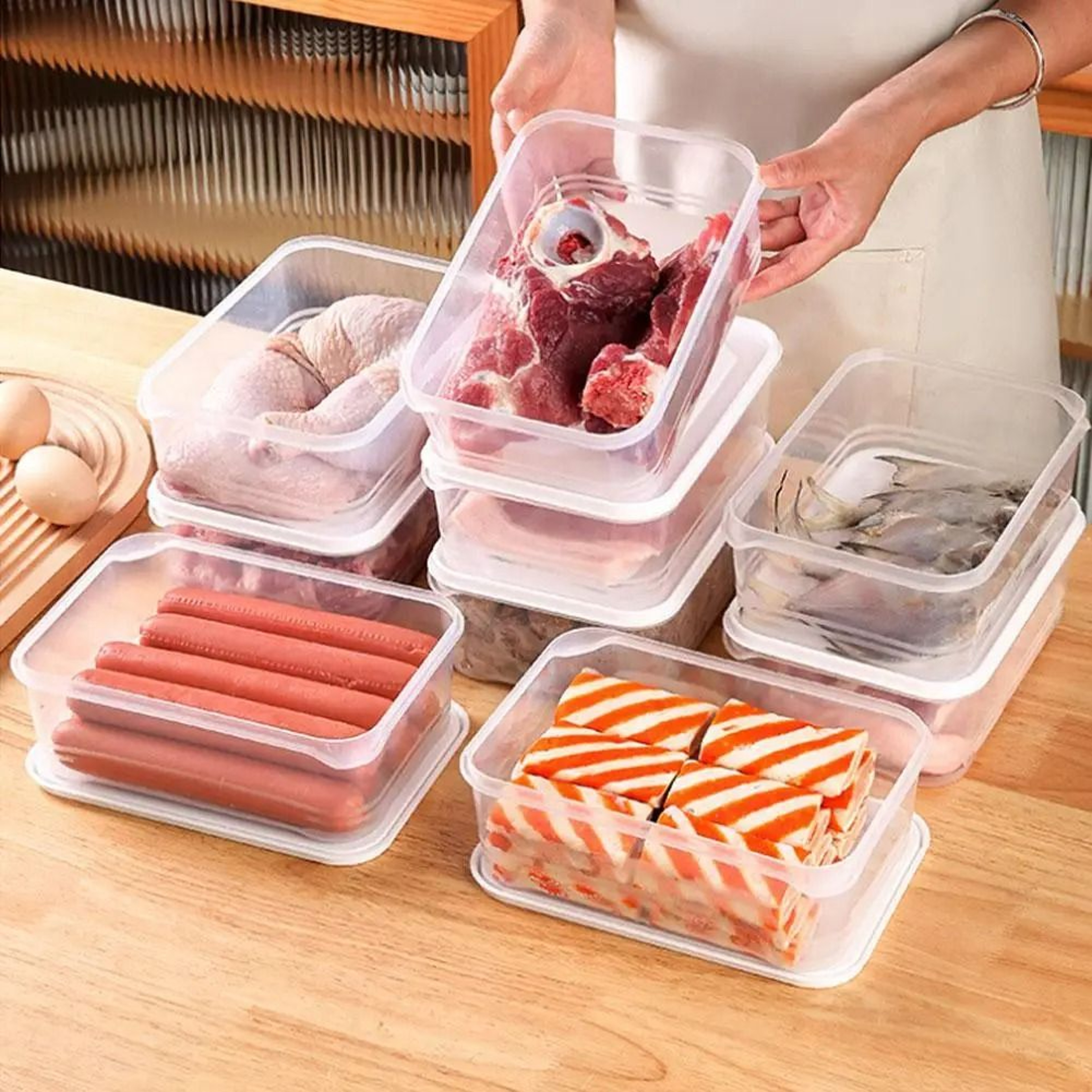 MultiLayer Dumpling Storage Box  Stackable Refrigerator Food Crisper Organizer With Lid 2