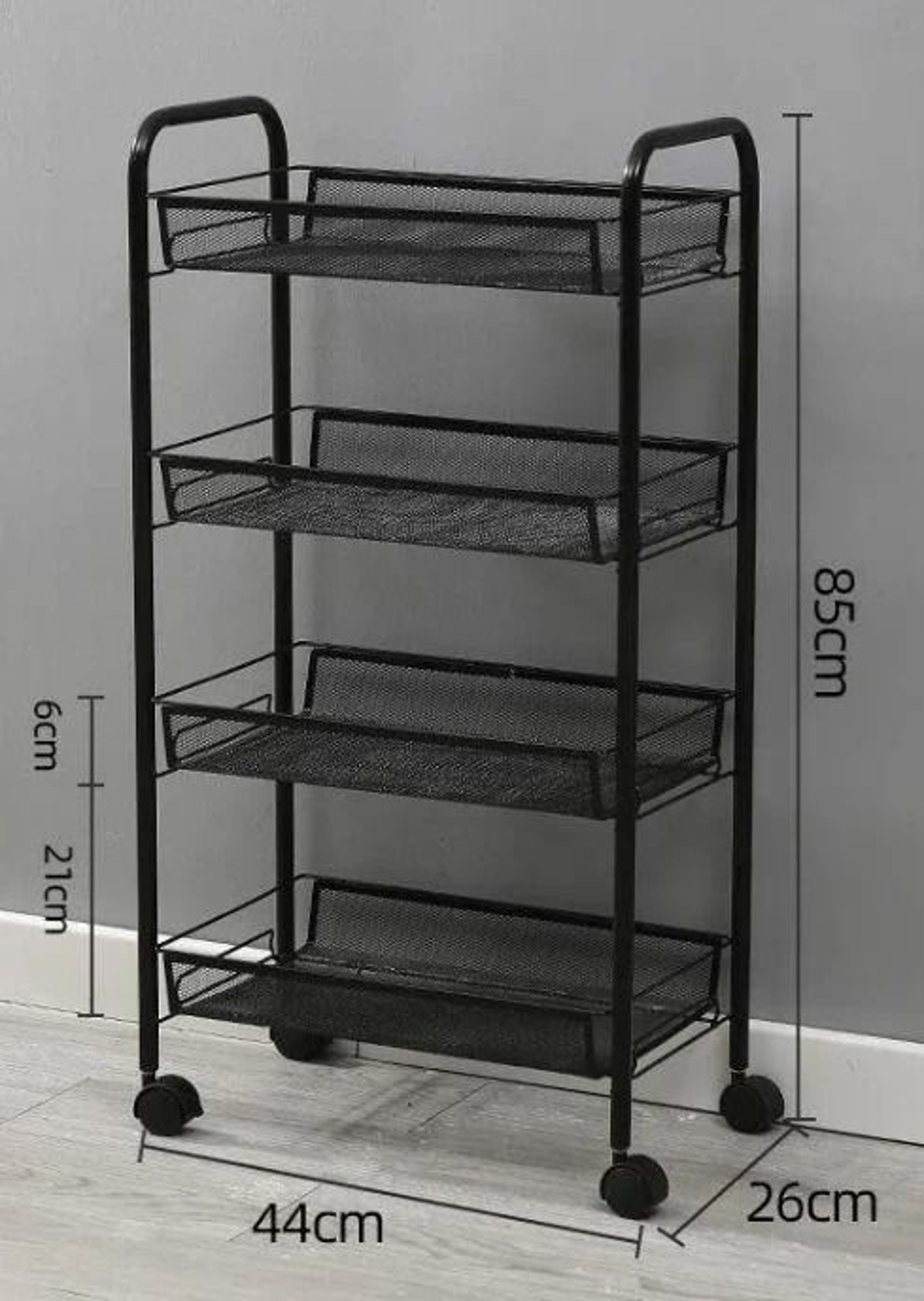 5Tier Rolling Storage Cart  Slim FloorStanding Utility Organizer With Wheels 10