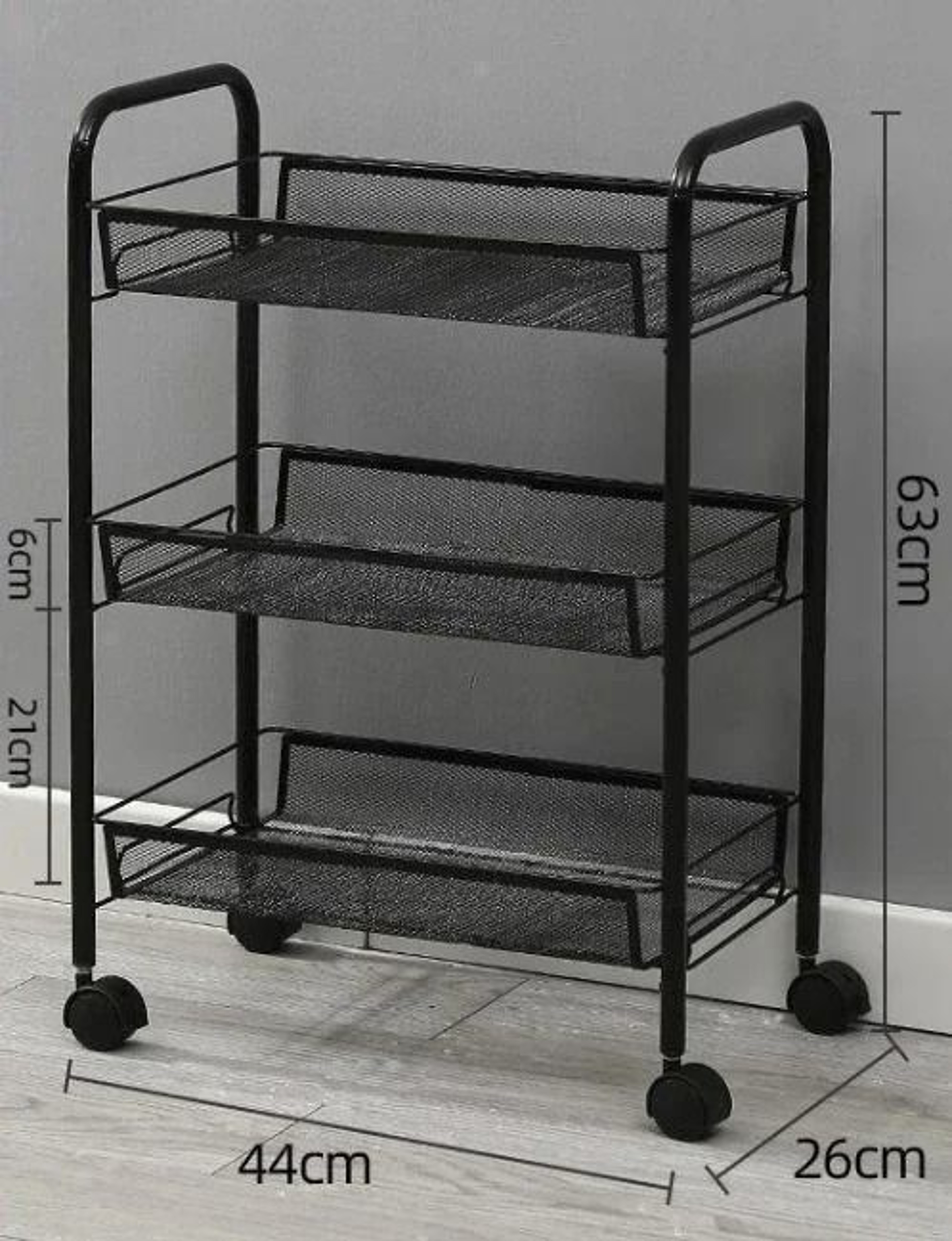 5Tier Rolling Storage Cart  Slim FloorStanding Utility Organizer With Wheels 12