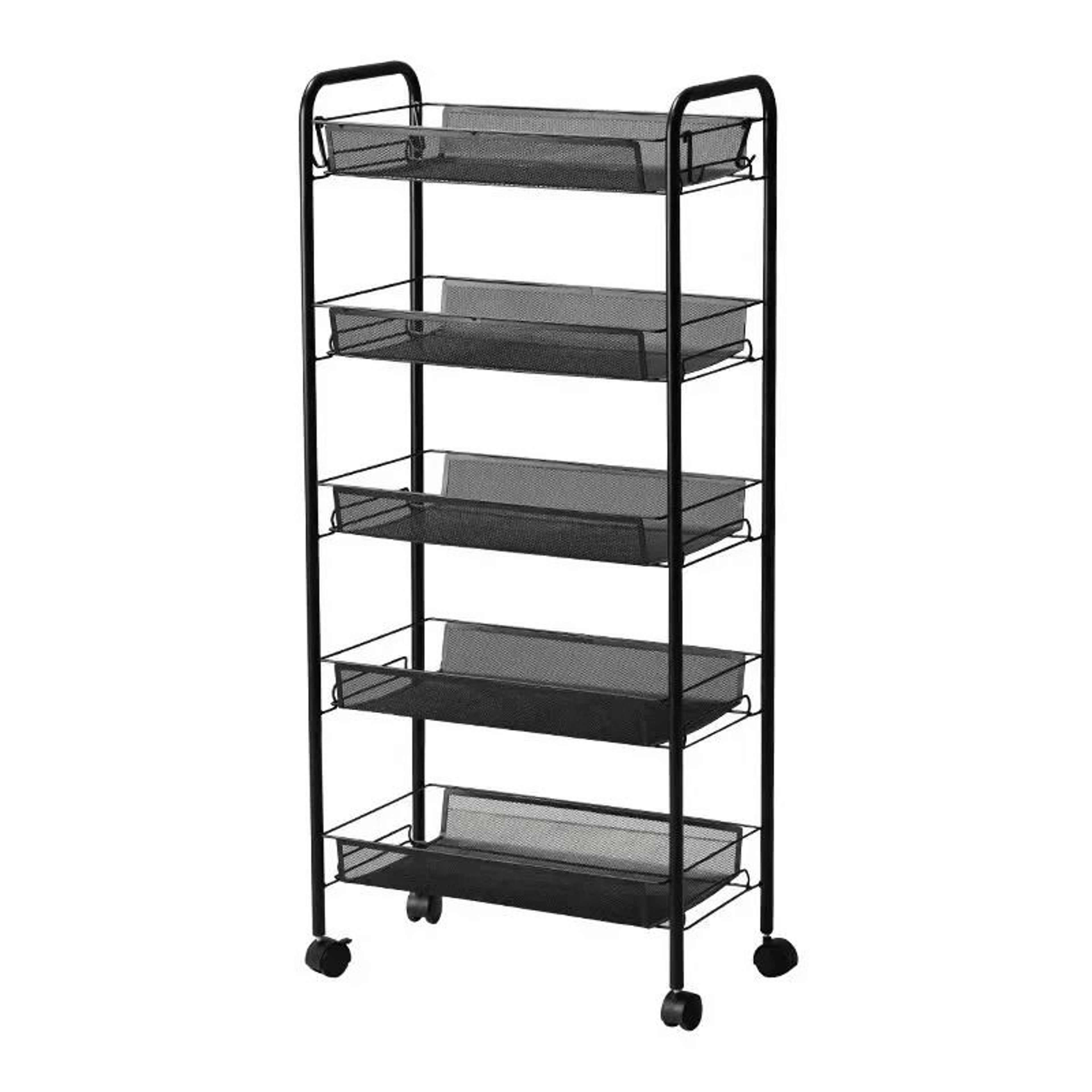 5Tier Rolling Storage Cart  Slim FloorStanding Utility Organizer With Wheels 3