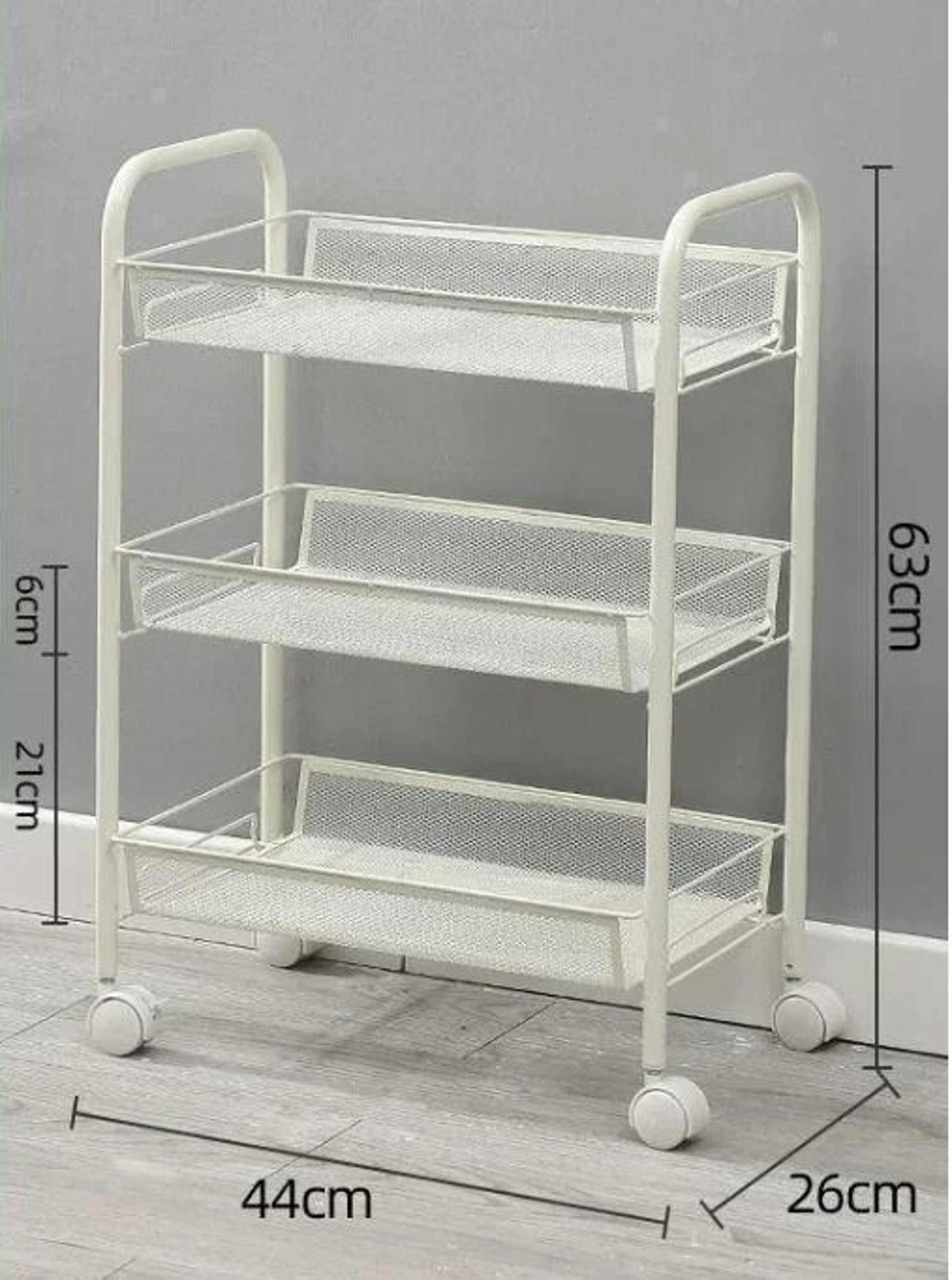 5Tier Rolling Storage Cart  Slim FloorStanding Utility Organizer With Wheels 6