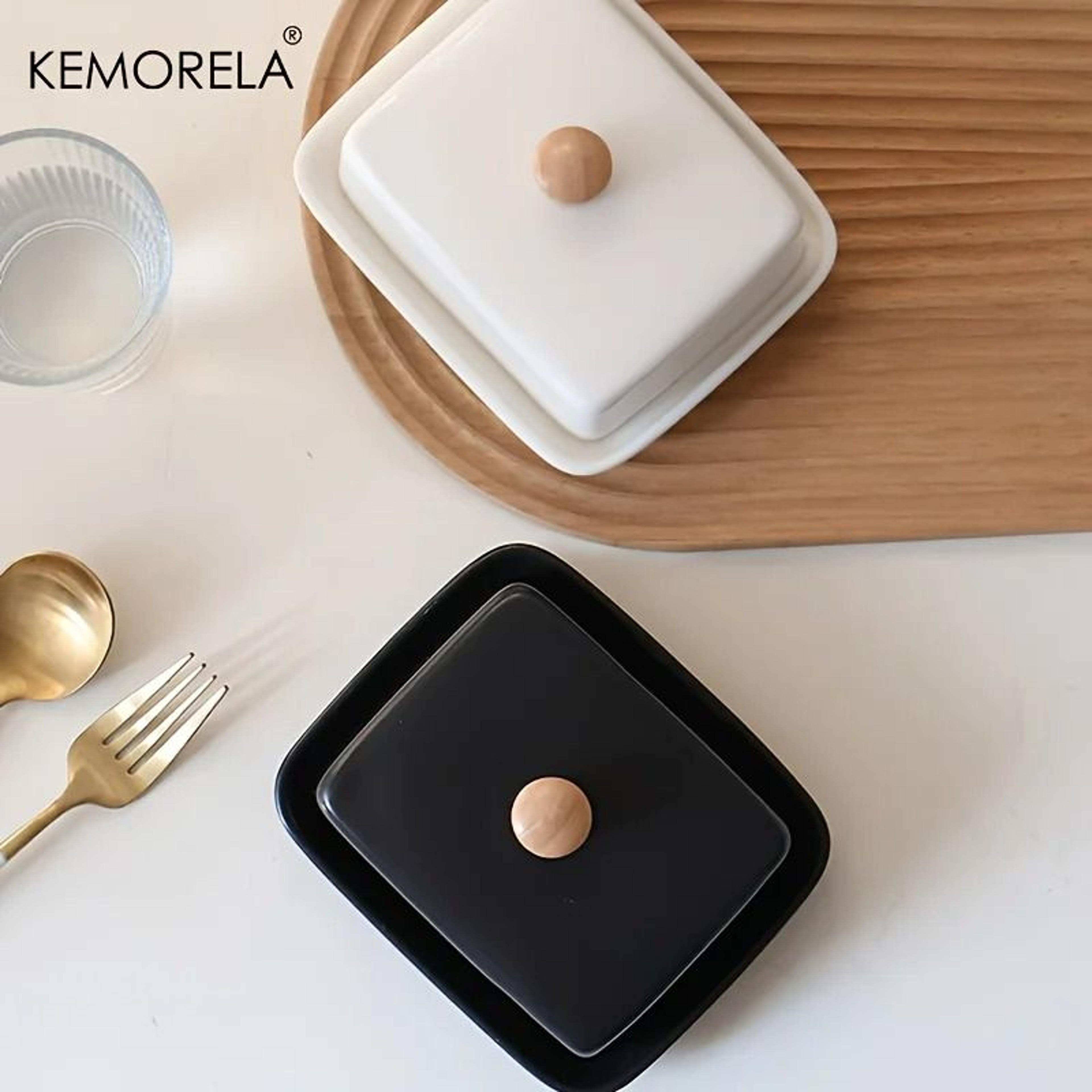 Premium Ceramic Butter Dish  HighEnd Rectangular Storage Box With Airtight Seal Lid For Kitchen And 1