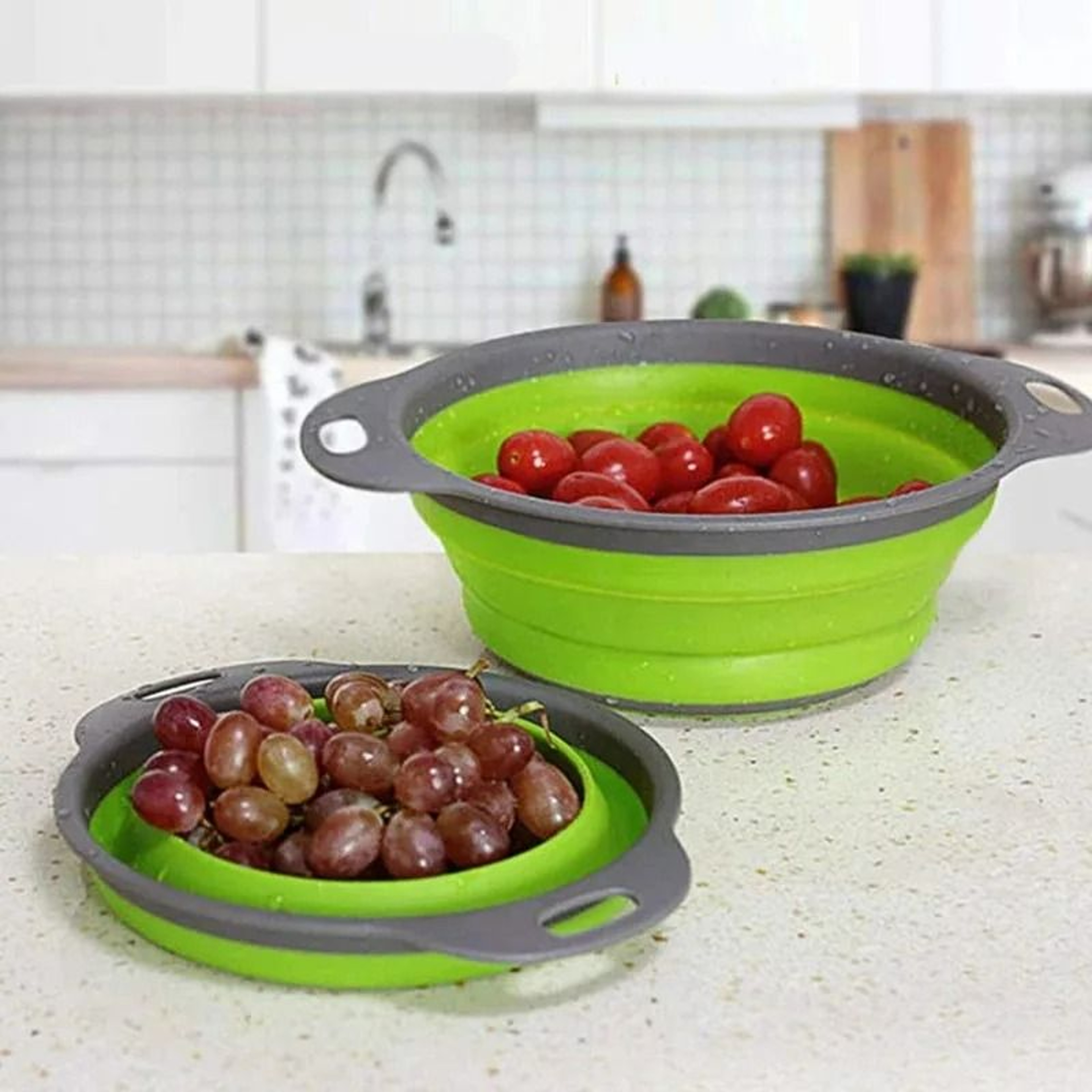Collapsible Kitchen Strainer Basket  SpaceSaving Foldable Drain Hub For Rice Fruits And Vegetables 4