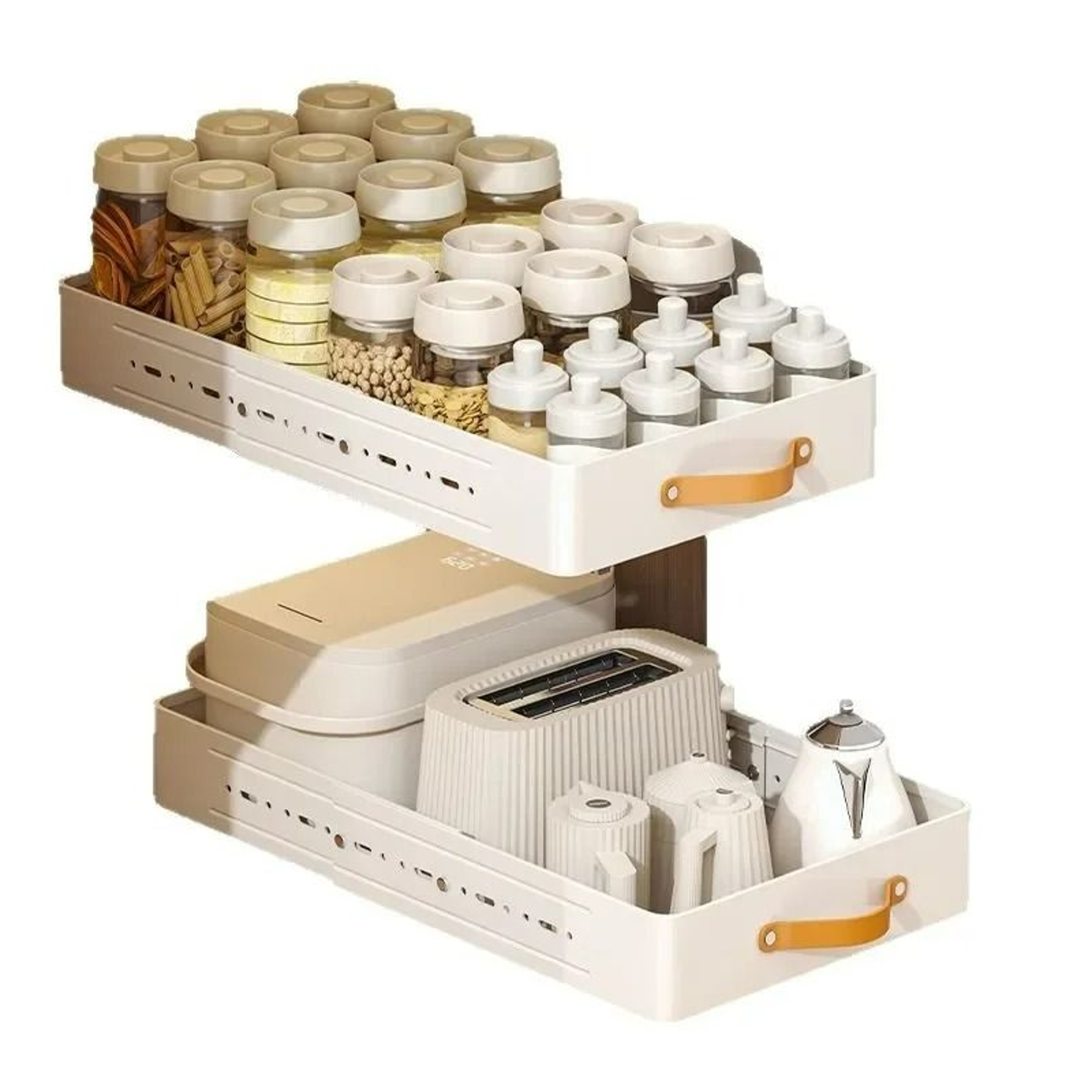 Expandable Cabinet Organizer With Slide PullOut Drawer  Scalable Kitchen Storage Shelf  Spice Box R 5