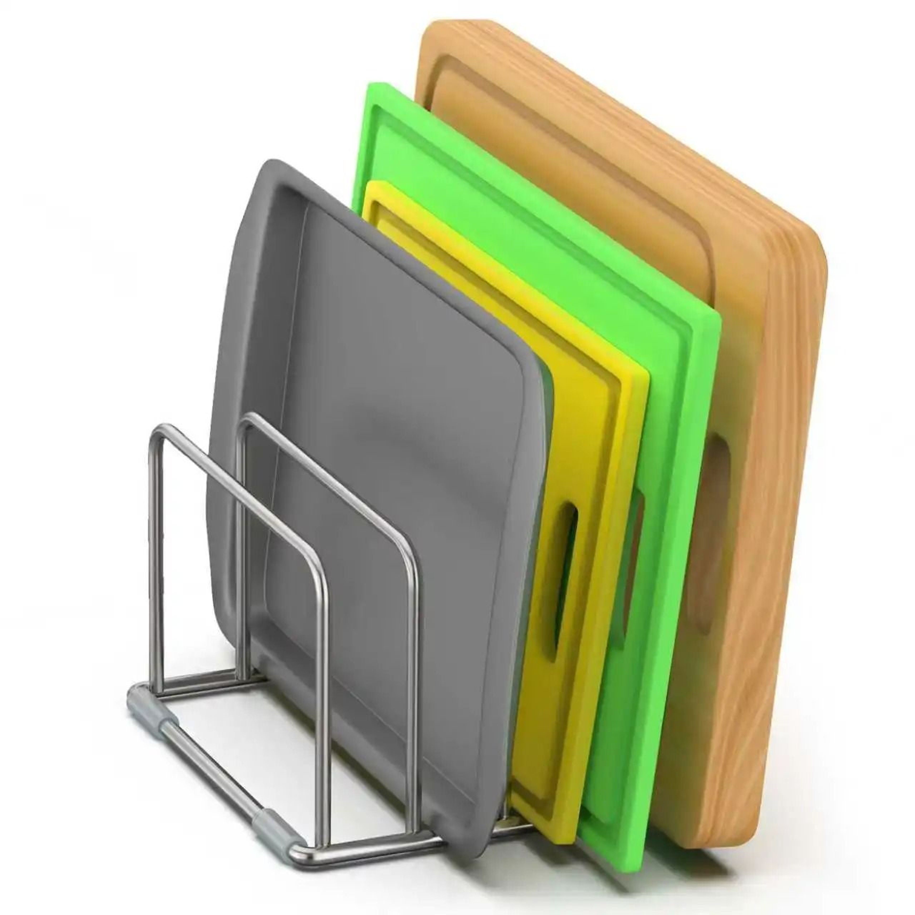 Stainless Steel Cutting Board Holder  HeavyDuty Chopping Board Stand  Countertop Storage Rack 3
