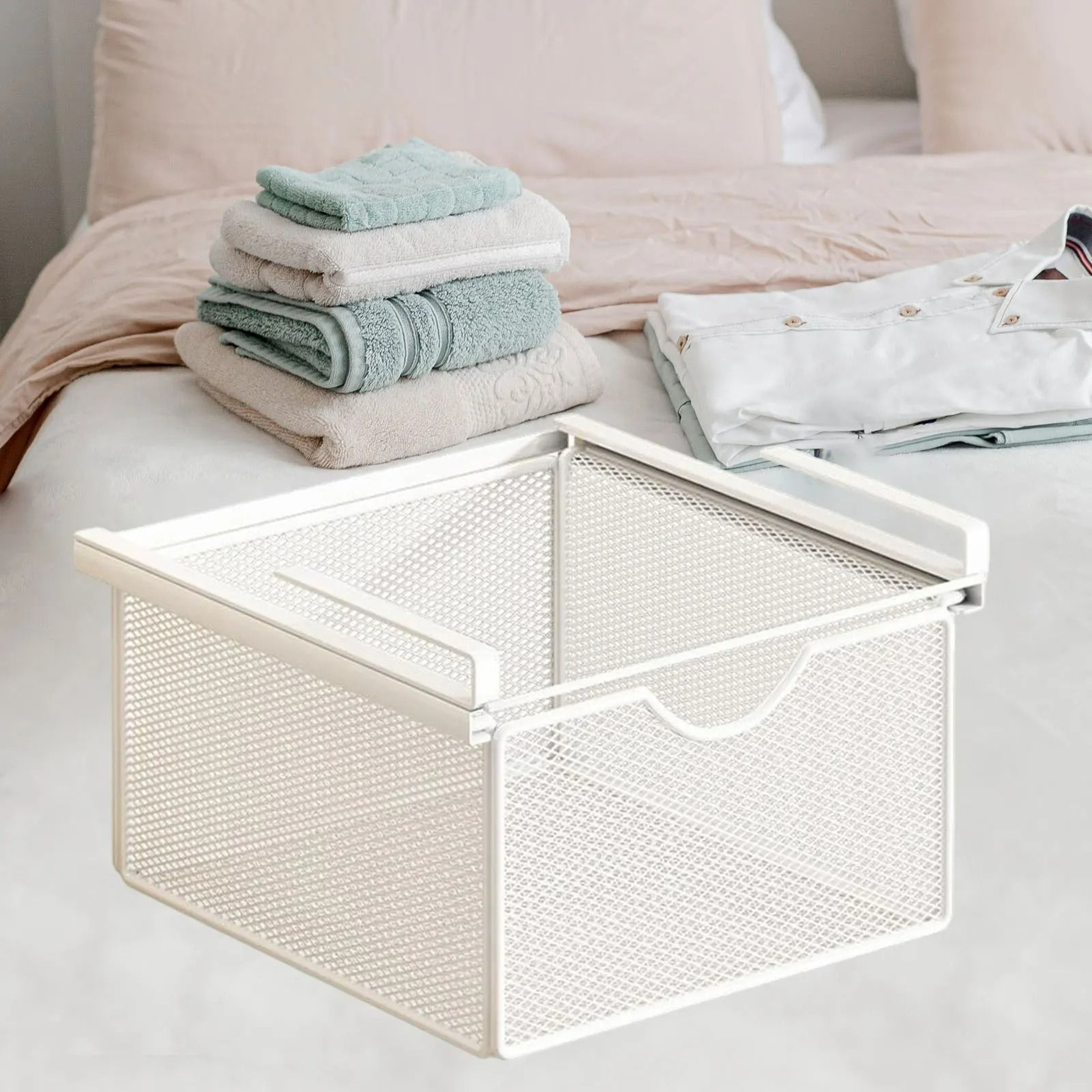 Under Shelf Storage Basket  Under Cabinet Hanging Wire Rack Organizer For Kitchen Pantry  Home Clos 5