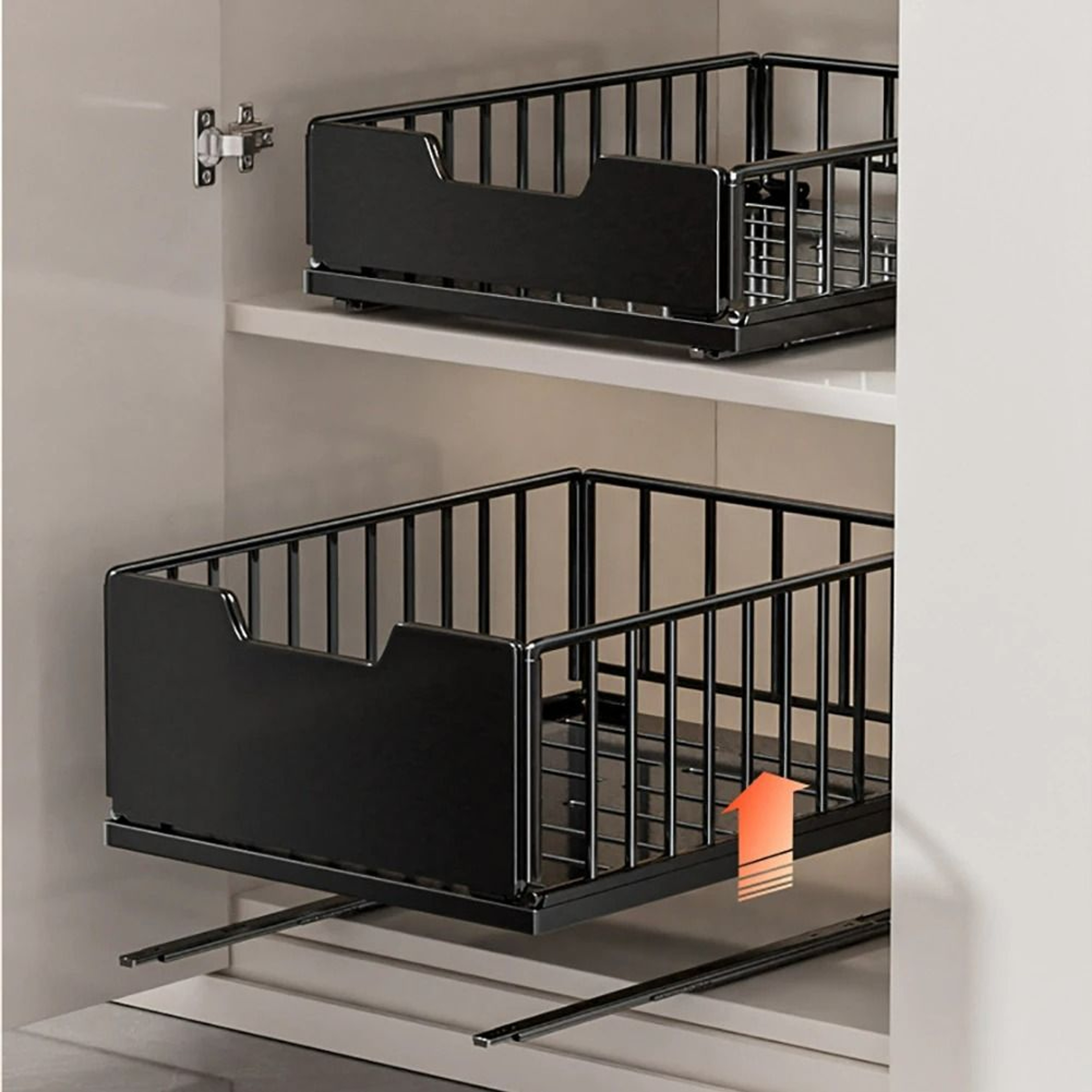 Pull Out Cabinet Organizer  Slide Out Carbon Steel Storage Drawers For Kitchen  Bathroom Cabinets 3