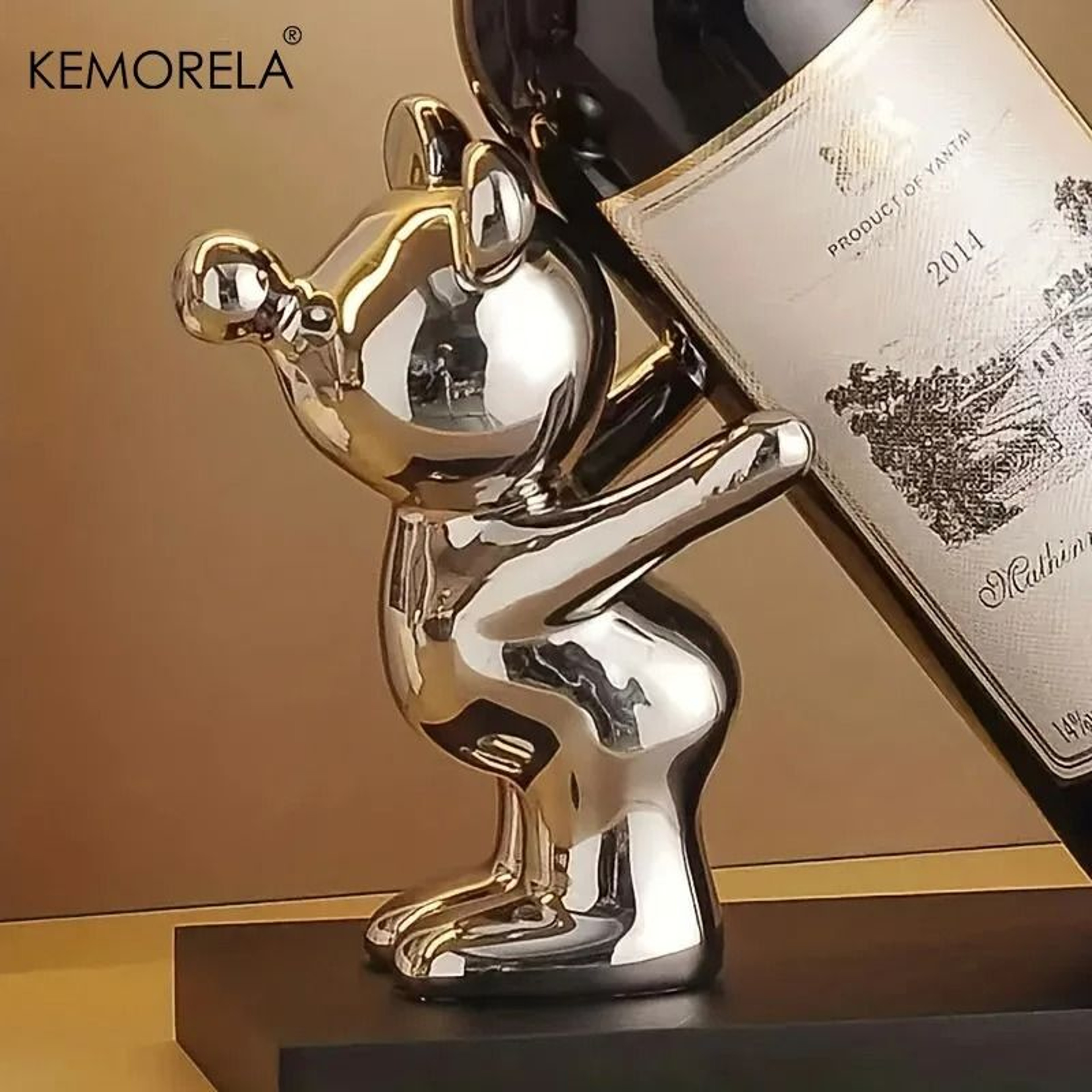 Creative Cartoon Wine Rack  Ceramic Living Room Countertop Decoration  Cute Home Bar Storage Displa 3
