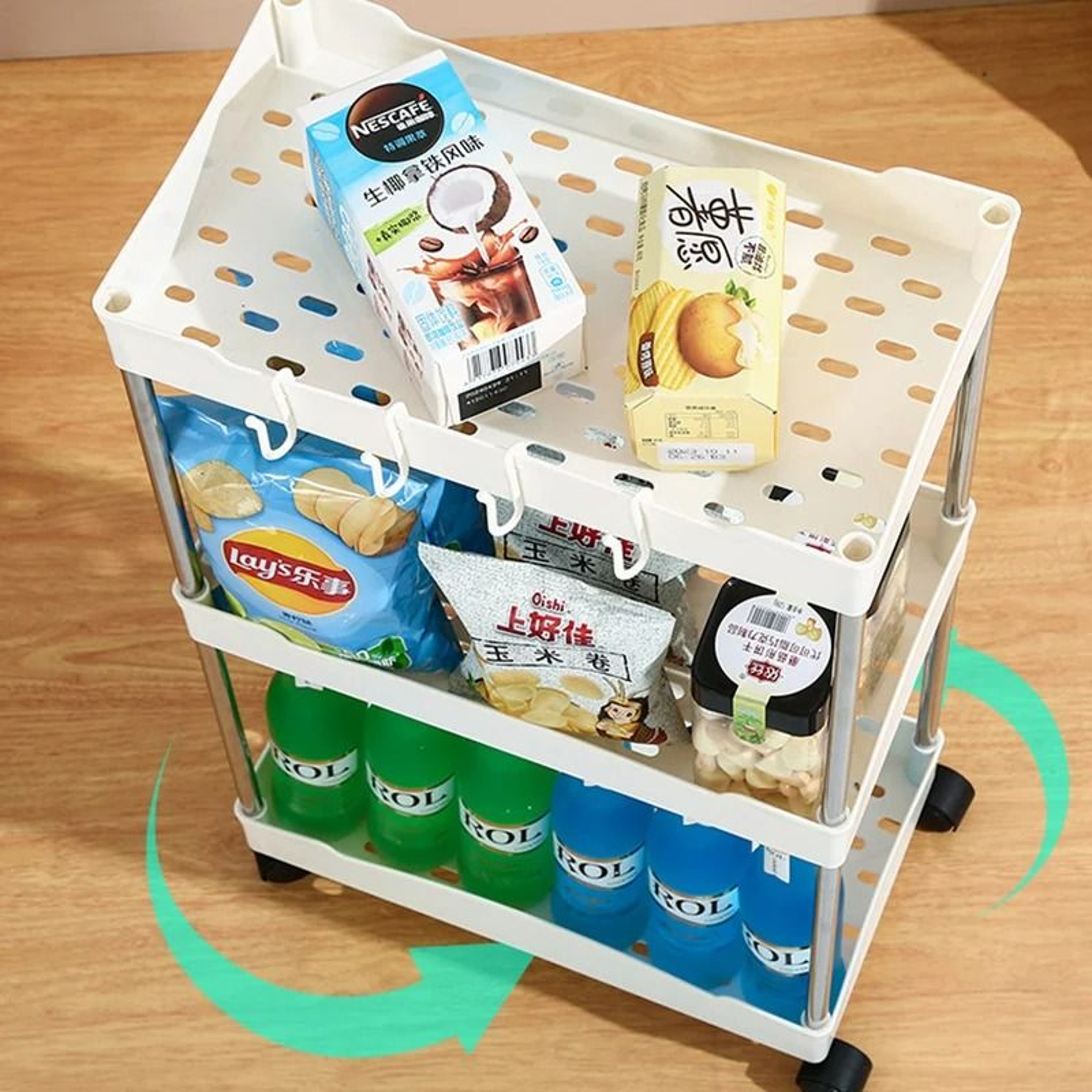 3Tier UltraThin Rolling Storage Cart  MultiFunction Slim Sliding Shelves For Kitchen  Bathroom 3