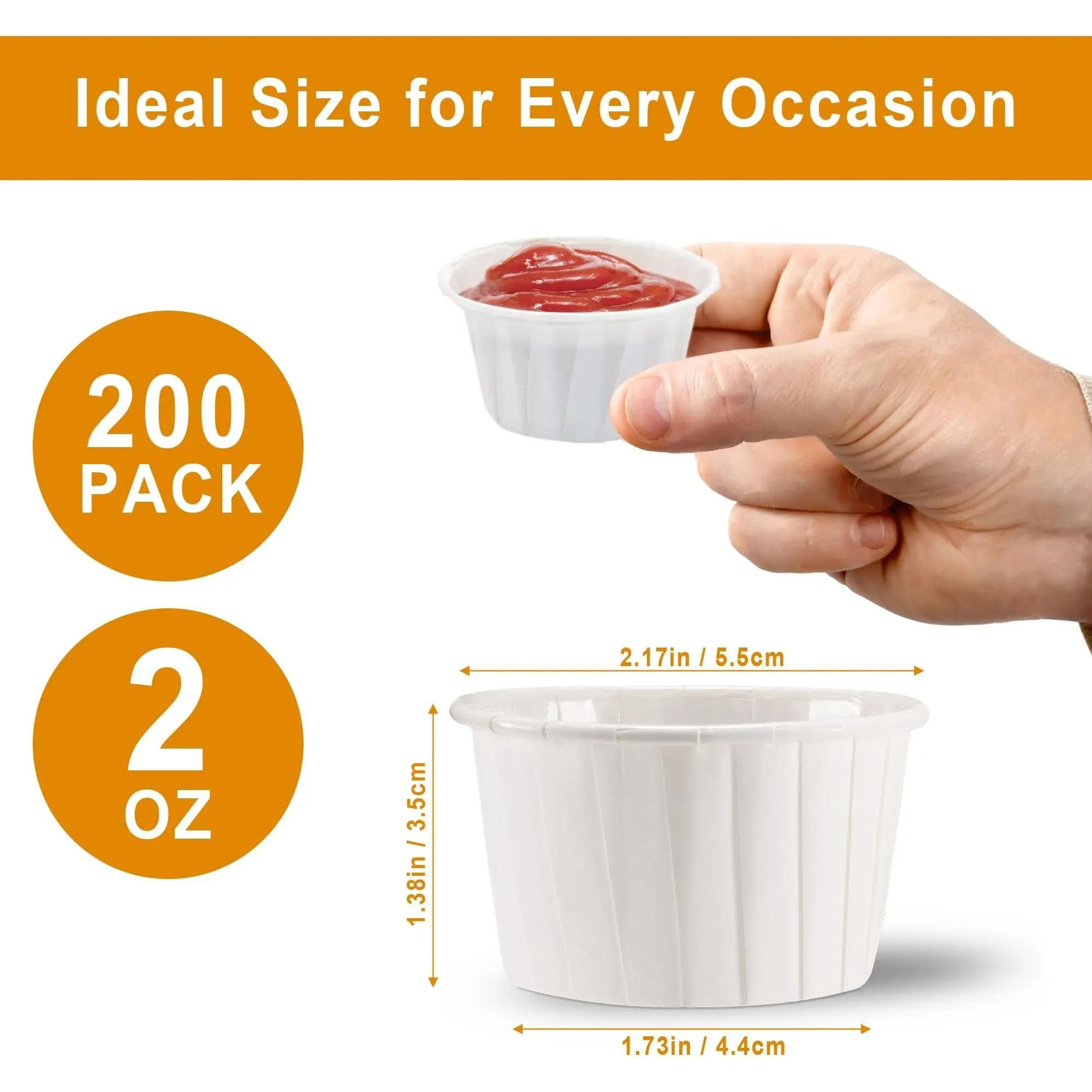 Disposable Paper Souffle And Medicine Portion Cups  100 Pack Mini Paper Cups For Condiments  Tastin 1