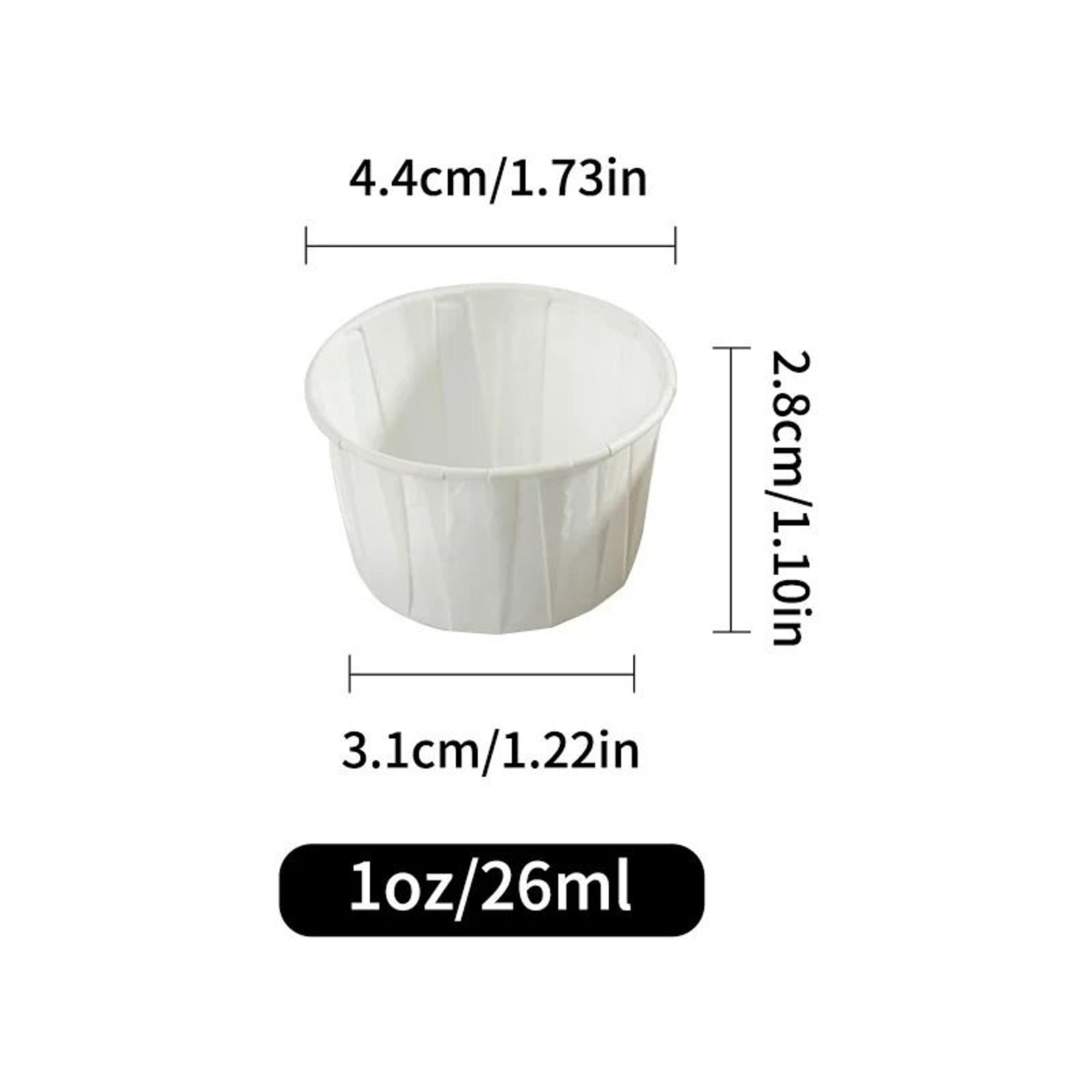Disposable Paper Souffle And Medicine Portion Cups  100 Pack Mini Paper Cups For Condiments  Tastin 6