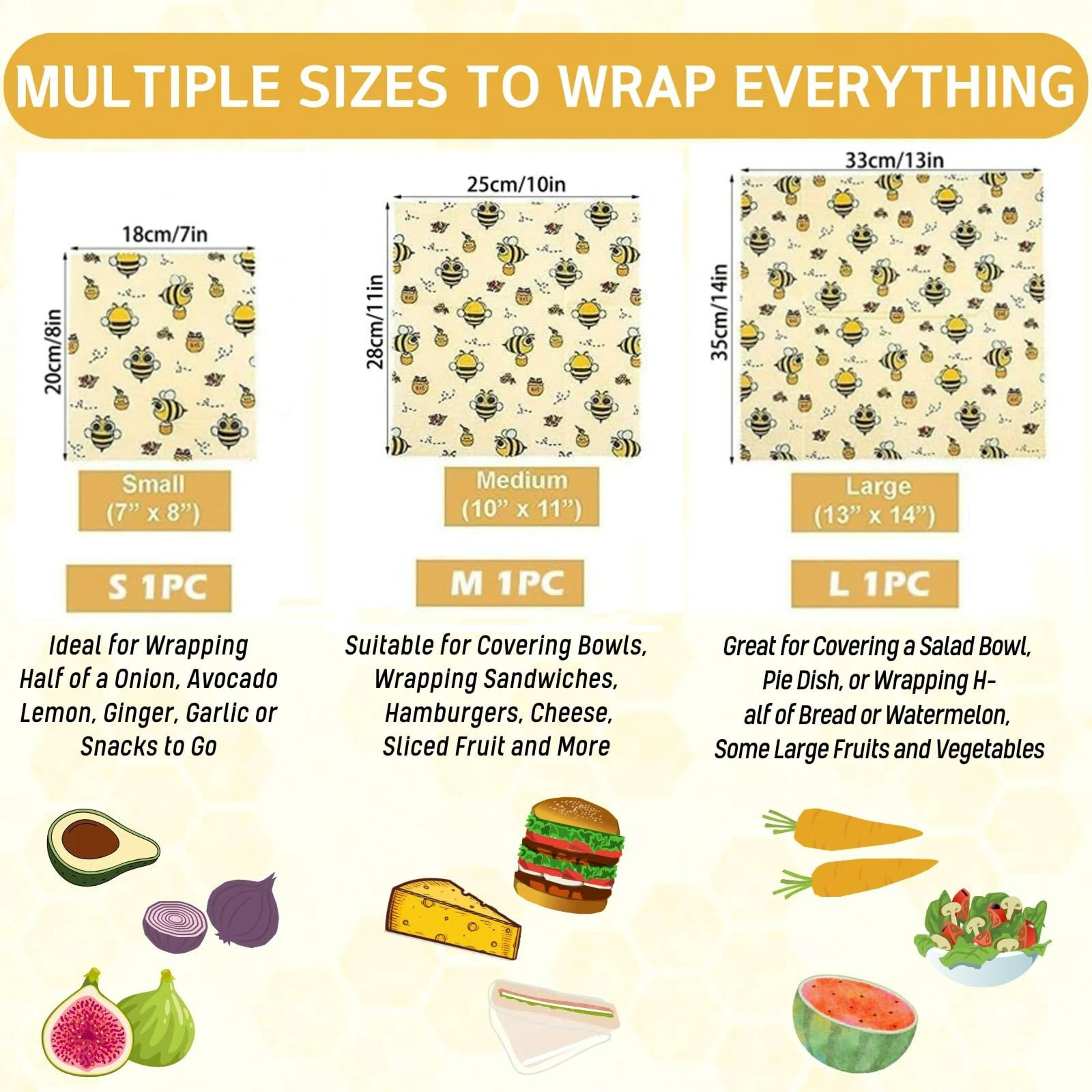 Organic Beeswax Food Wrap Set 3
