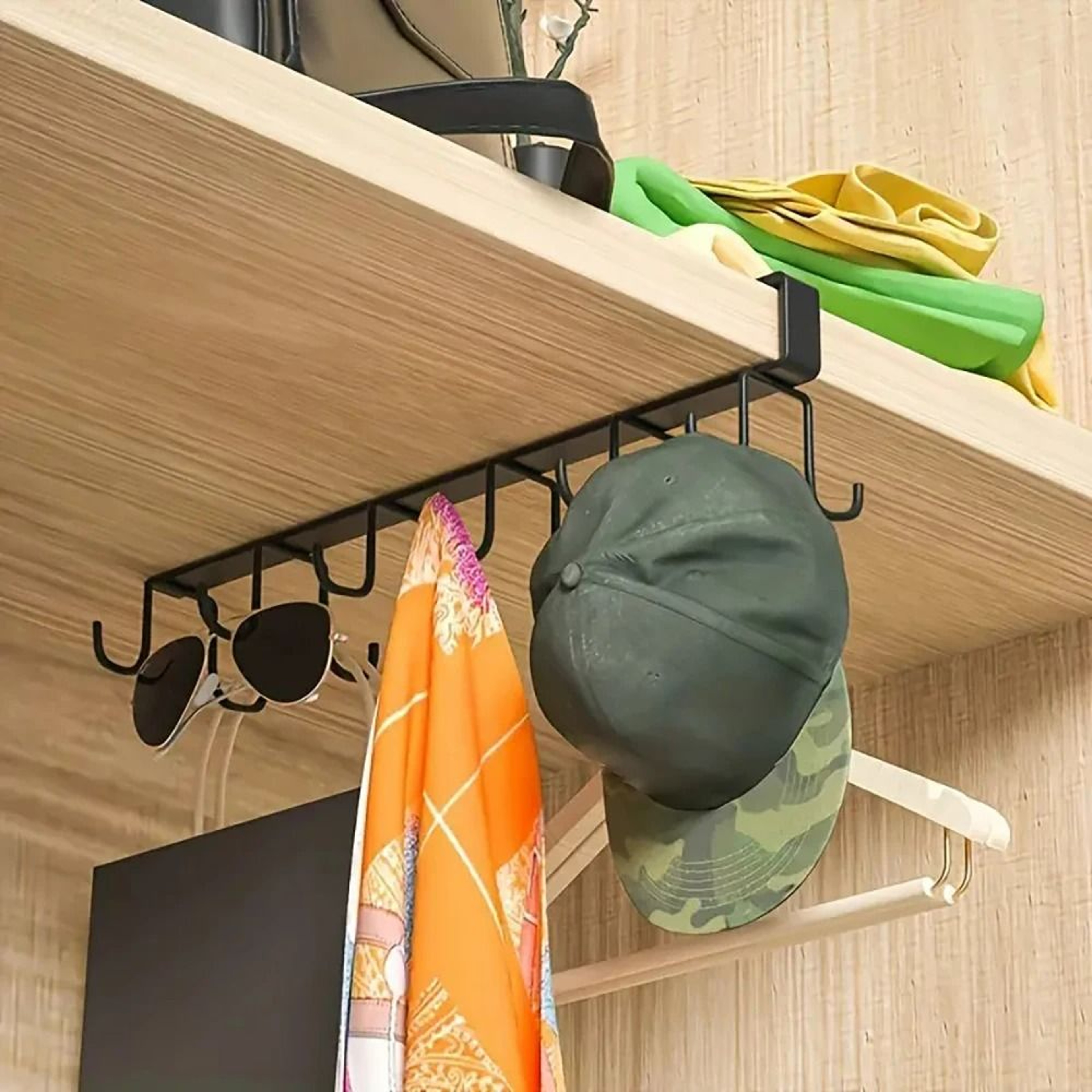 UnderCabinet DoubleRow Hanging Mug Rack  8 Hooks 3