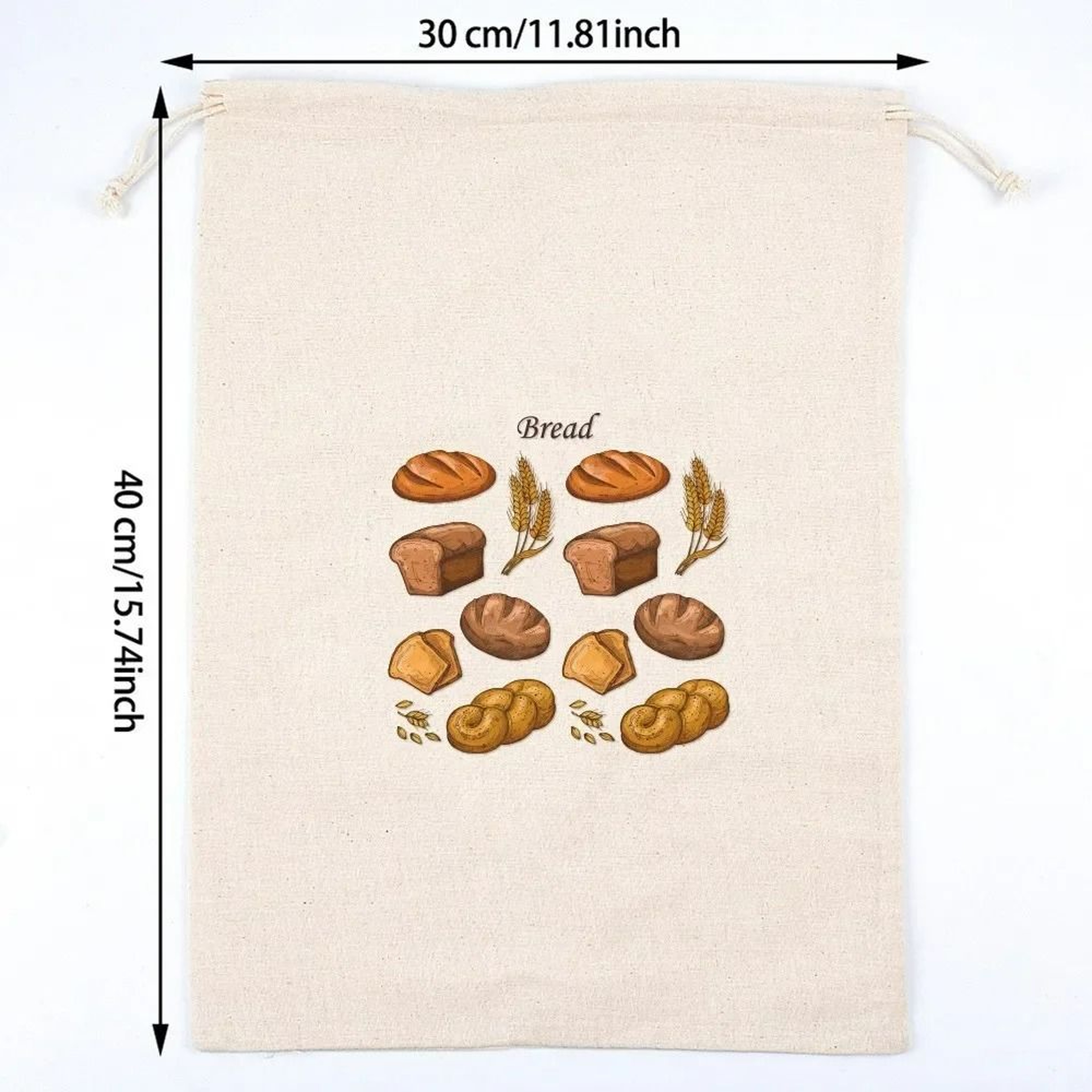 Elite Reusable Linen Drawstring Bread Storage Bag 10
